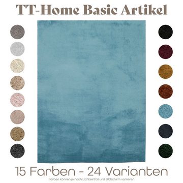 Teppich Wohnzimmer Kurzflor Einfarbig Modernes Design Waschbar, TT Home, Läufer, Höhe: 14 mm