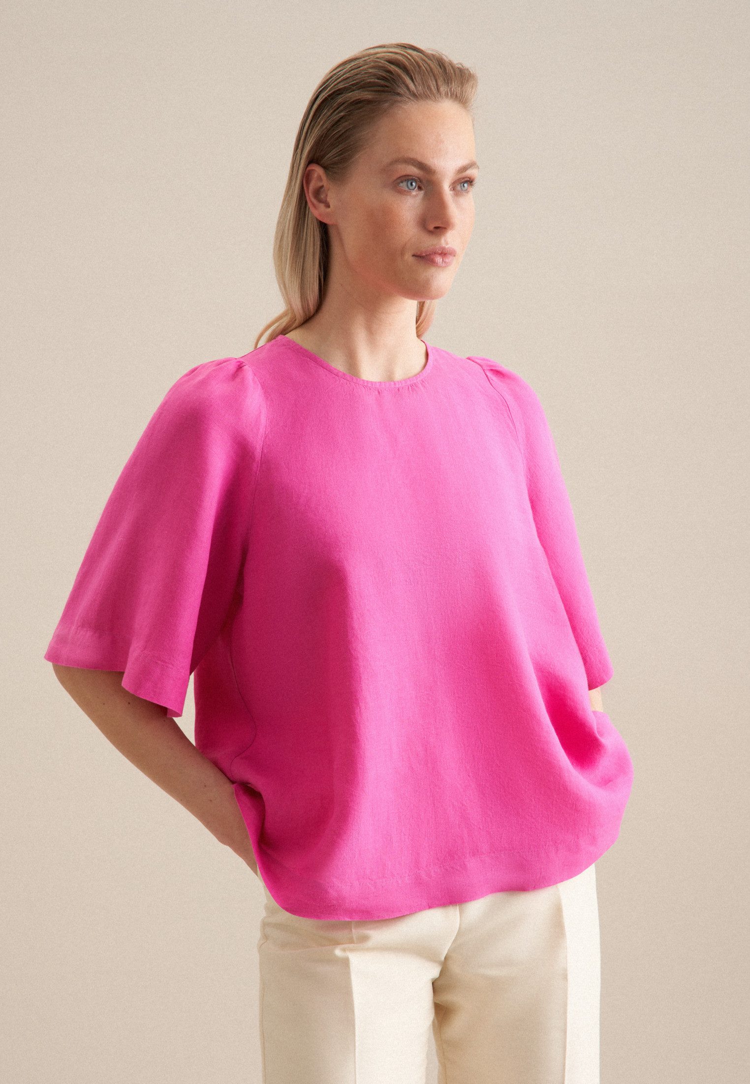 seidensticker Shirtbluse Schwarze Rose Kurzarm Rundhals günstig online kaufen
