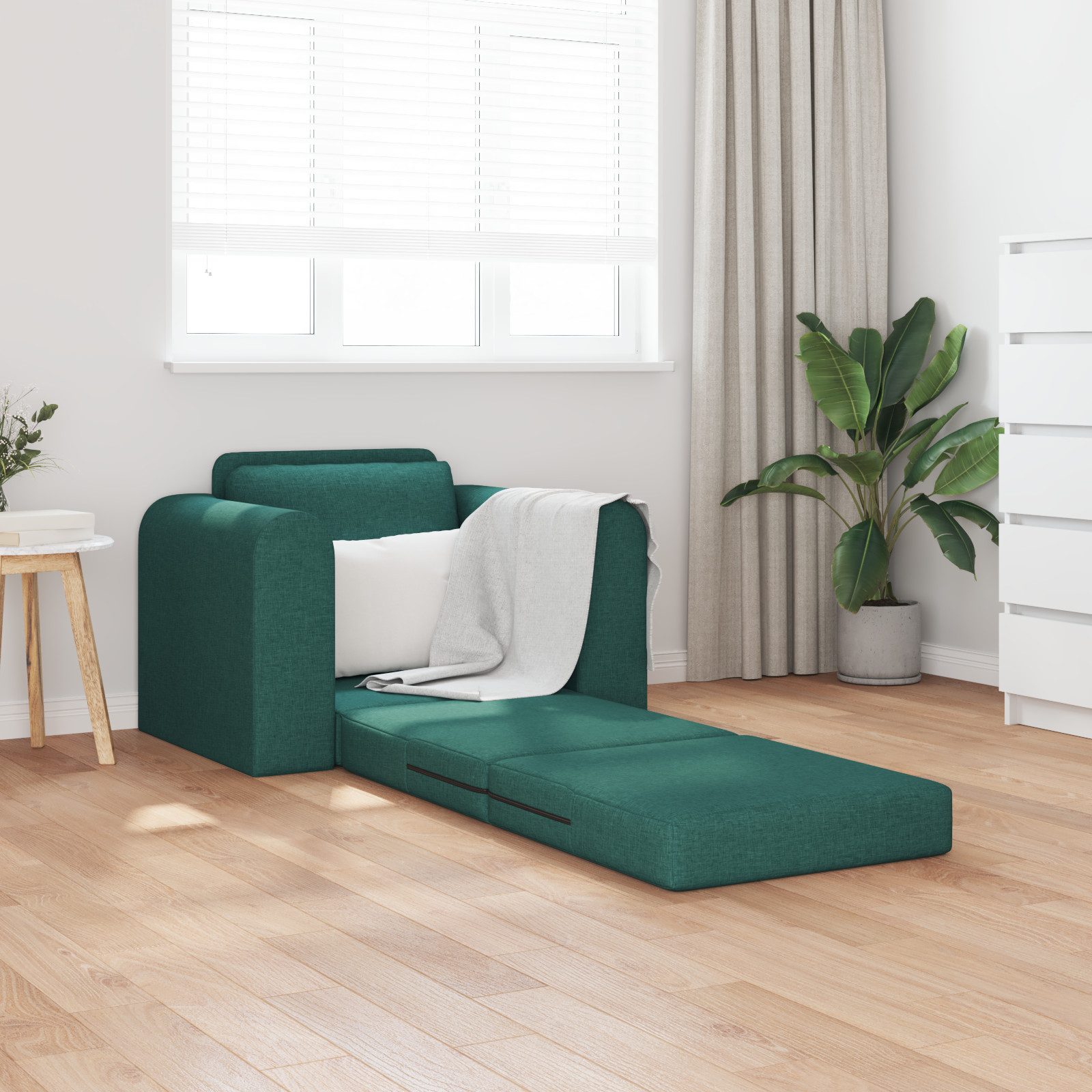 vidaXL Sofa Boden Schlafsofa 2-in-1 Dunkelgrün günstig online kaufen