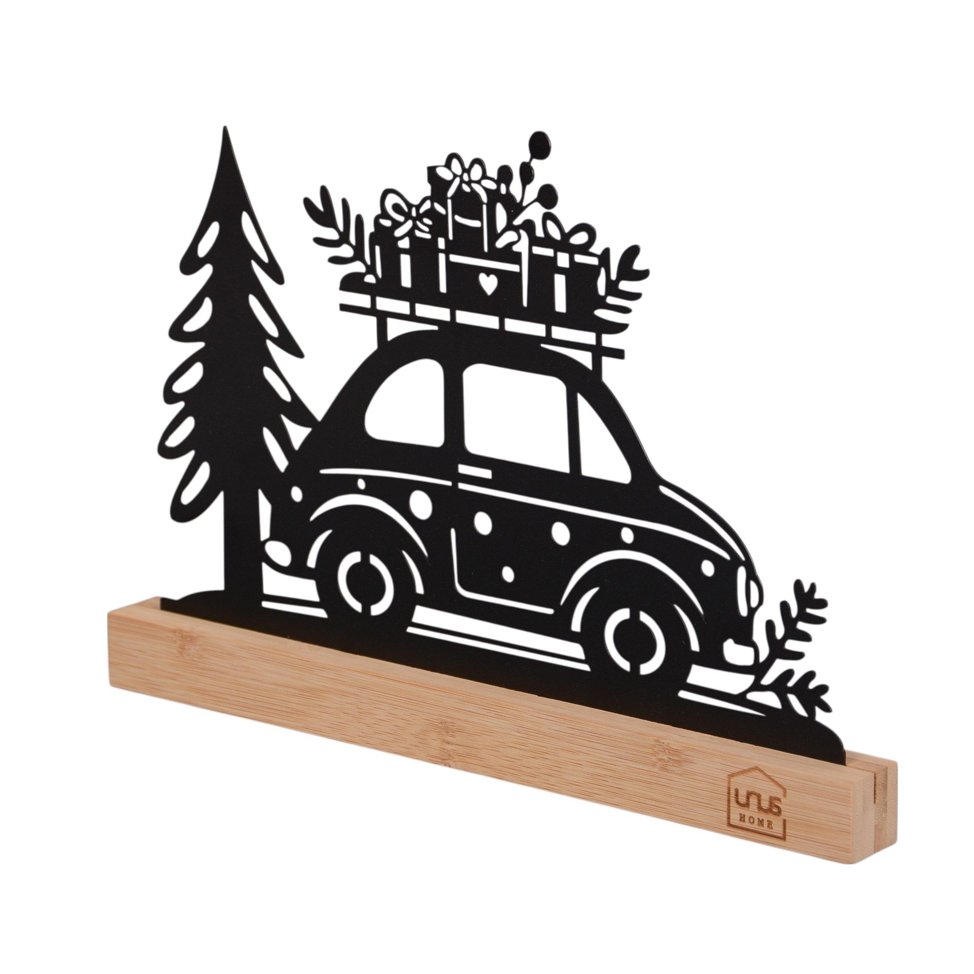 UNUS HOME Dekofigur Aufsteller Auto mit Baum in schwarz oder weiß (UNUS Wei günstig online kaufen