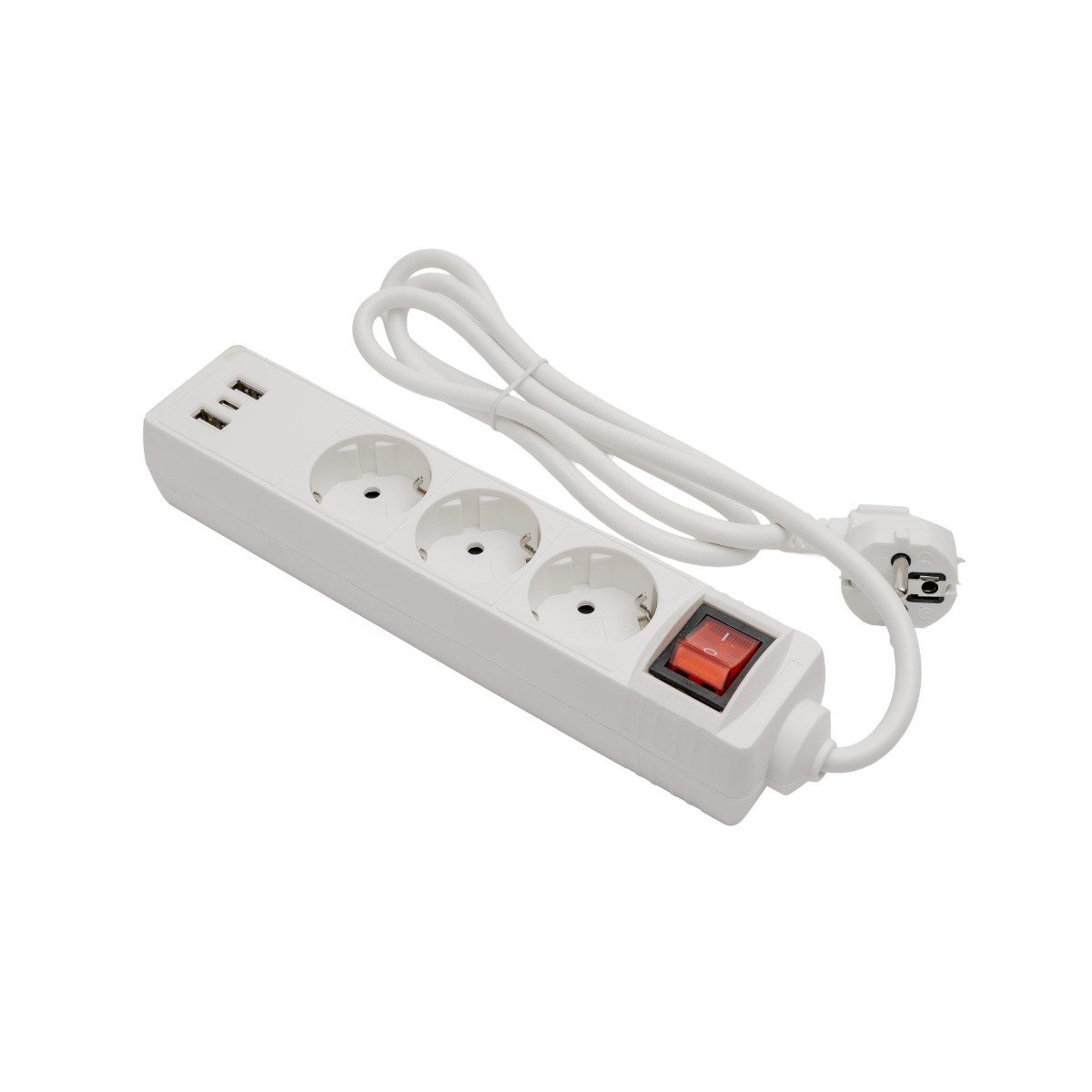 Fiesta Steckdosenleiste 3-fach (Ein Aus Schalter, USB Ladefunktion, Kindersicherung, Überspannungsschutz, Kabellänge 1,5 m), 3 Steckdosen mit USB A und USB C La – Bild 3 von 4
