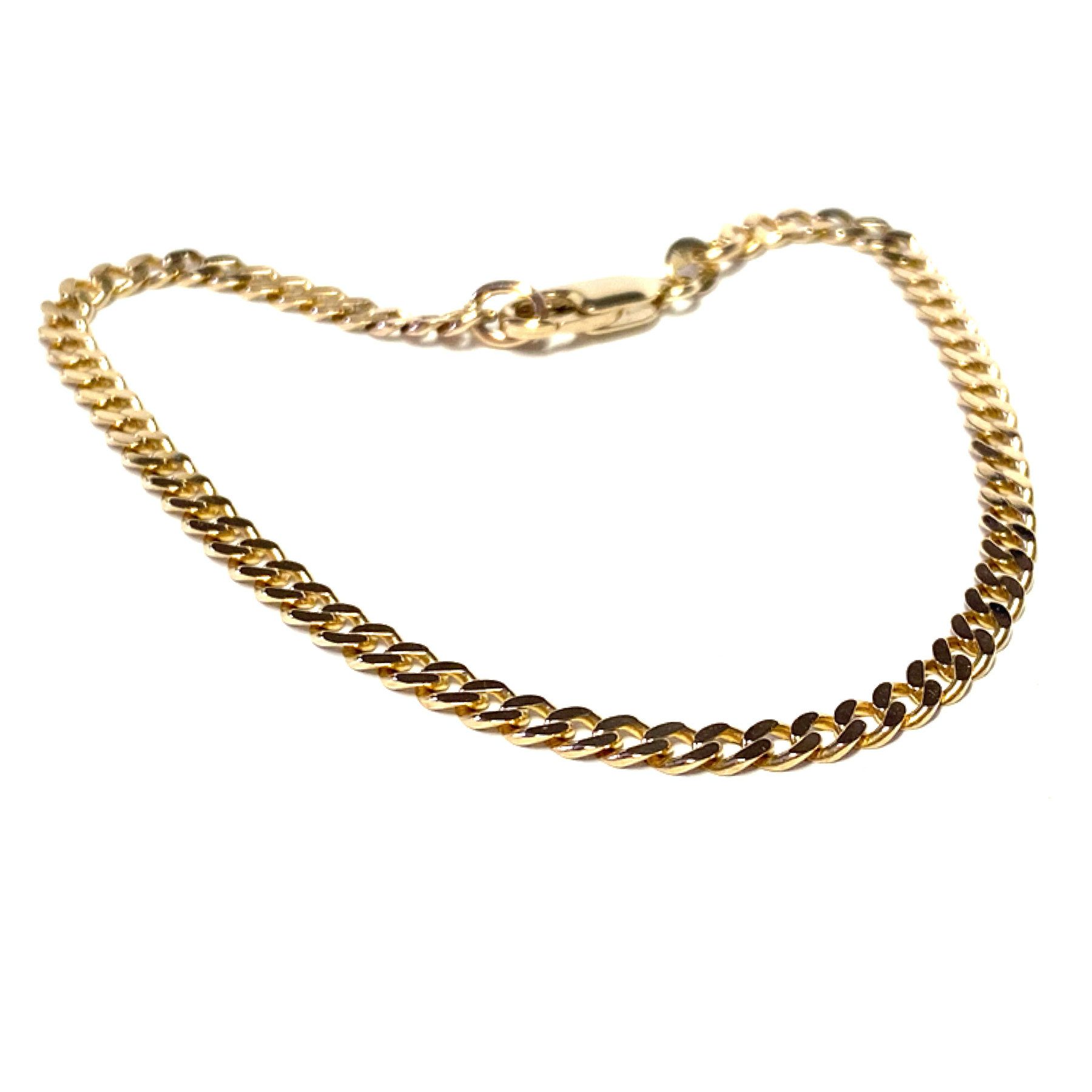 Edelschmiede925 Panzerarmband Gelbgold Panzerkette 21cm poliert massiv