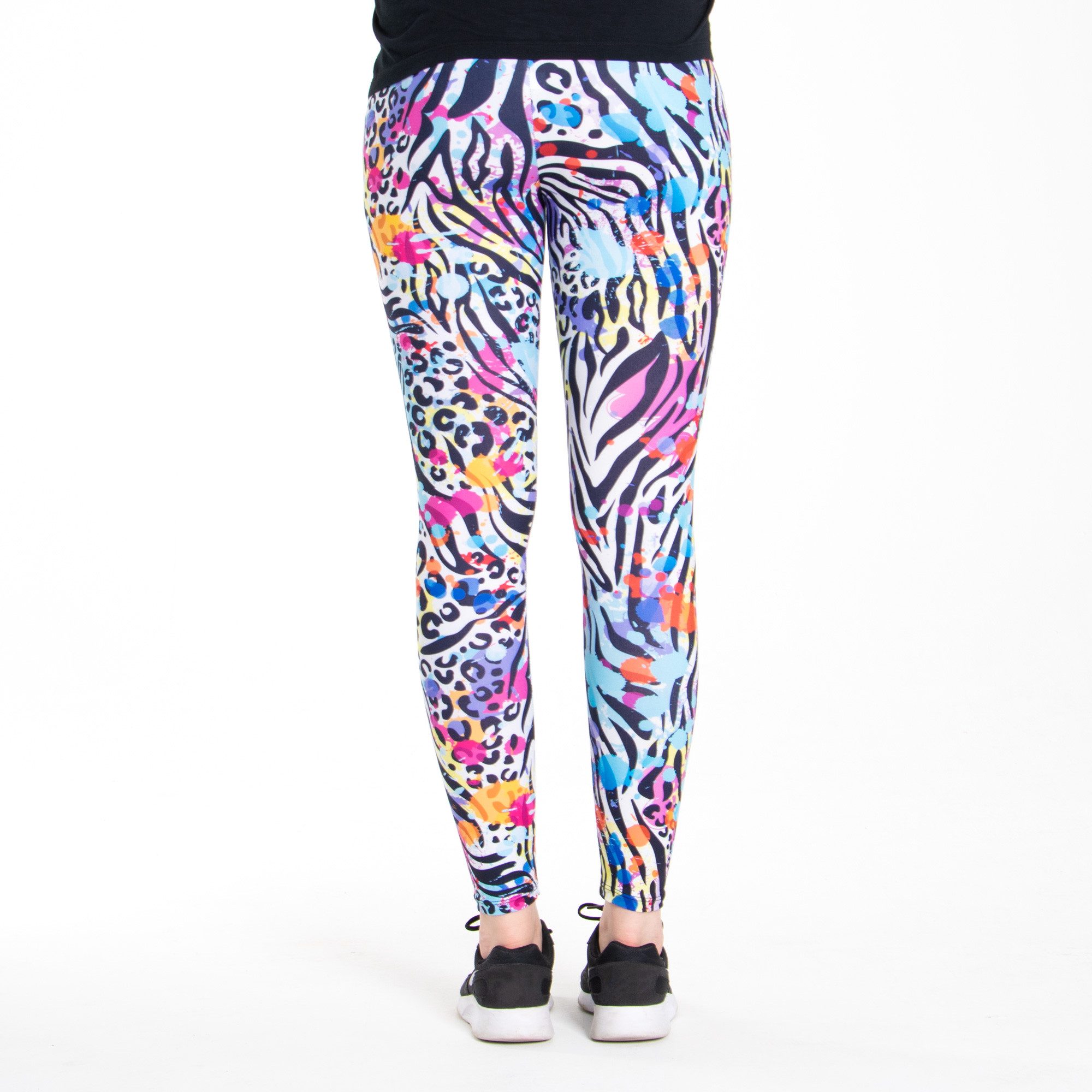 cosey Leggings Motiv-Leggings (Einheitsgröße) - Design Wild 80's (auffällige Motiv-Prints • figurbetonte Passform • schnelltrocknend, Einzelartikel) Design Wild 80's