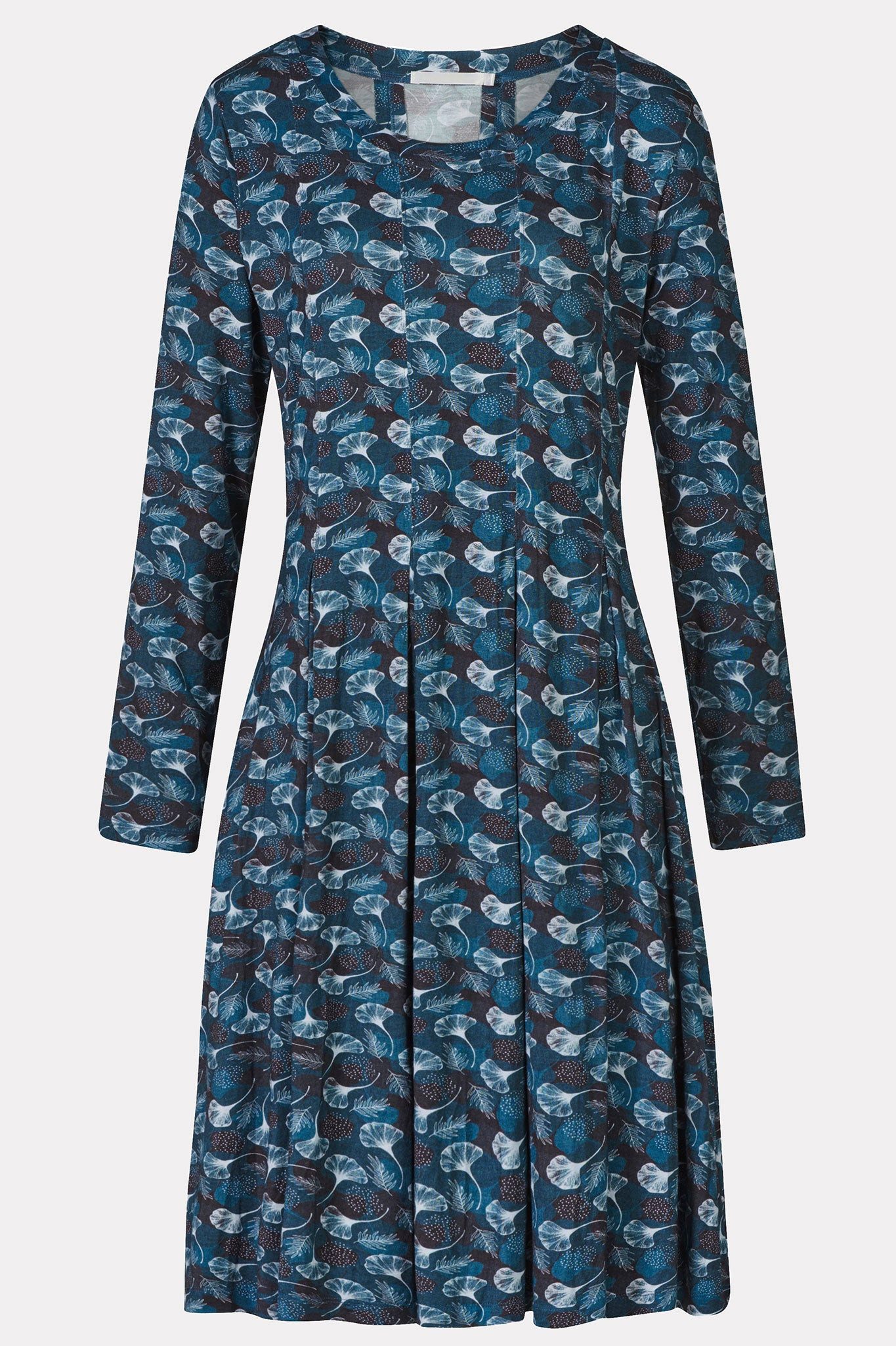 Himalaya Clothing Jerseykleid Damen mit floralem Allover-Print - Jerseykleid aus weicher Viskose Hochwertiges Midikleid in fließender Qualität