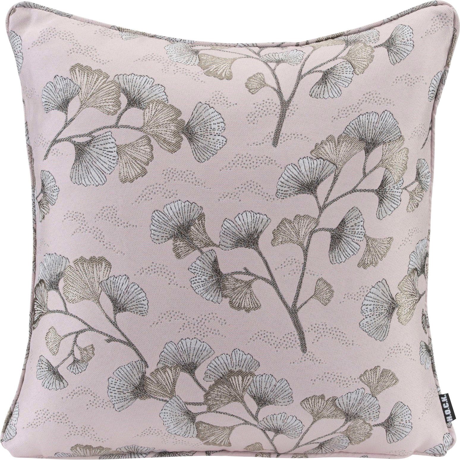 H.O.C.K. Dekokissen Gingko, mit Gingko-Blättern, Kissenhülle mit Füllung, 1 Stück