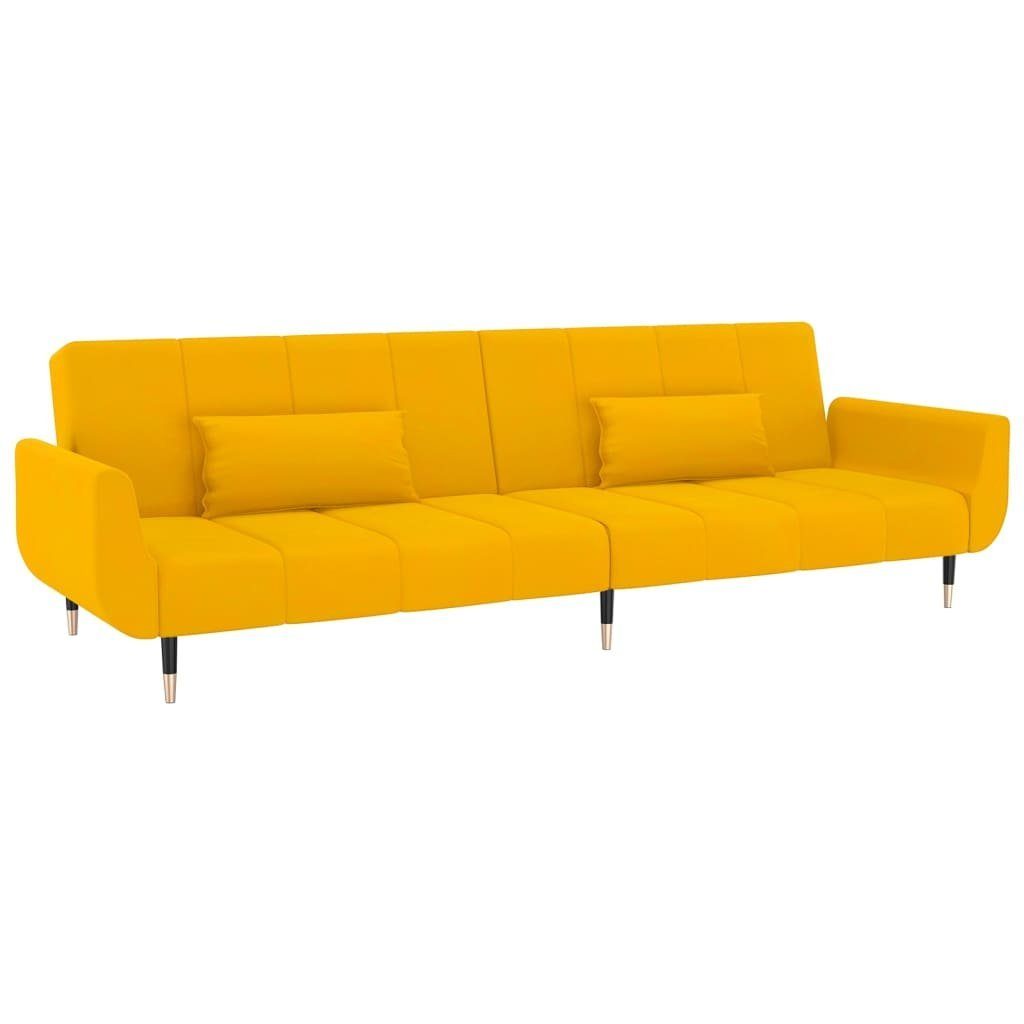 Gelb 2-Sitzer Sofa vidaXL mit Kissen 2 Schlafsofa Samt