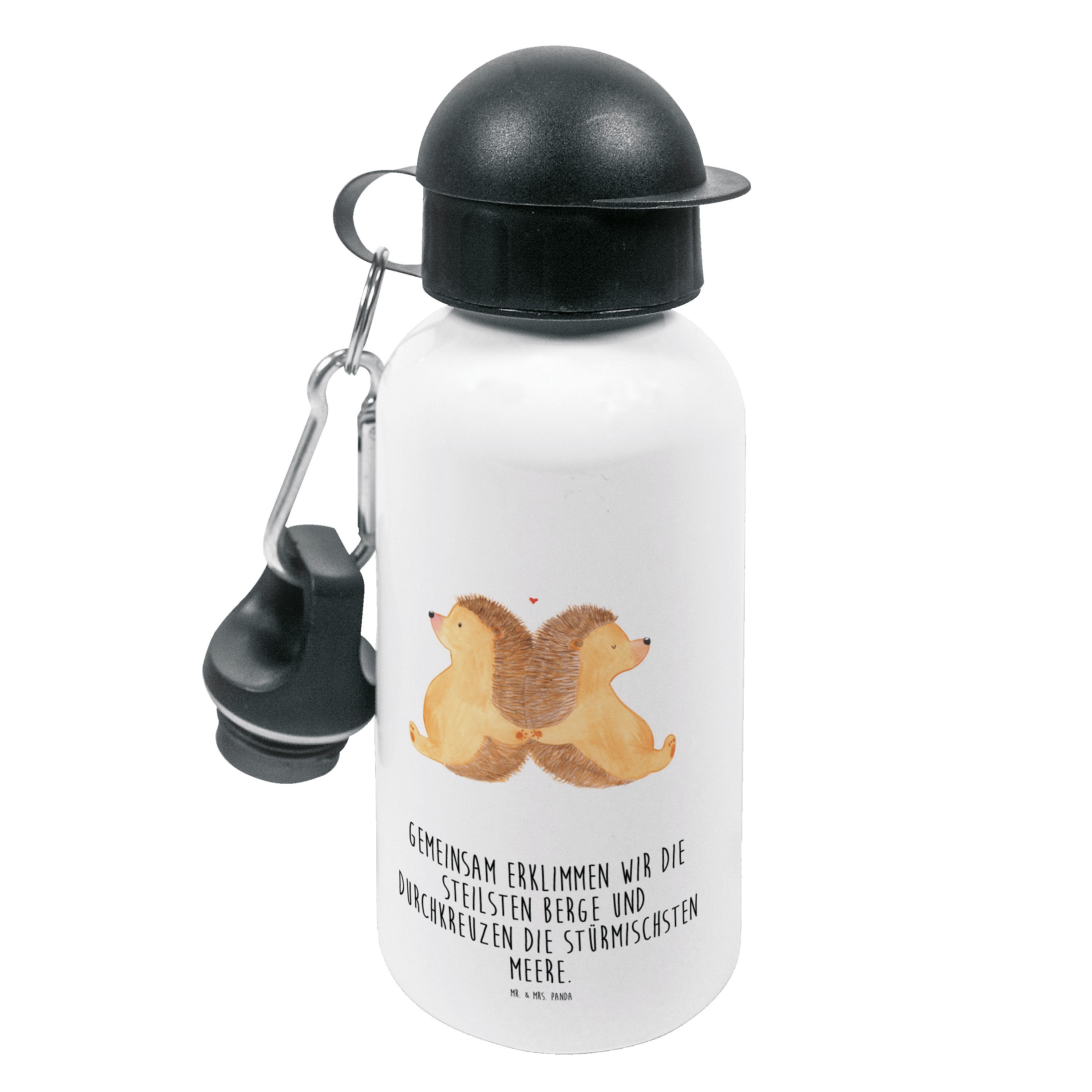 Mr. & Mrs. Panda Trinkflasche Igel händchenhaltend - Weiß - Geschenk, Igelliebe, Lieblingsmensch, K