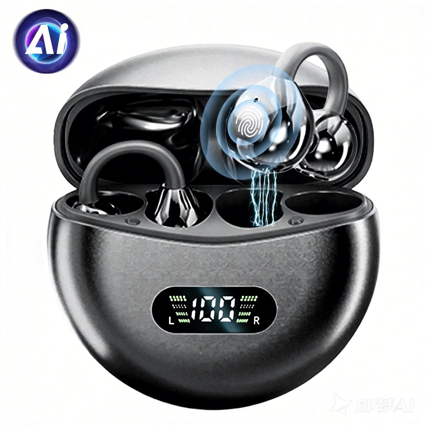 Vashoy Bluetooth kopfhörer mit ohrclip,Open Ear übersetzungskopfhörer Bluetooth-Kopfhörer (Übersetzungsfunktion, Bluetooth 5.4, Neuartiges Ohrclip-Design,IPX5 wasserdicht,geeignet für Sport und Büro)