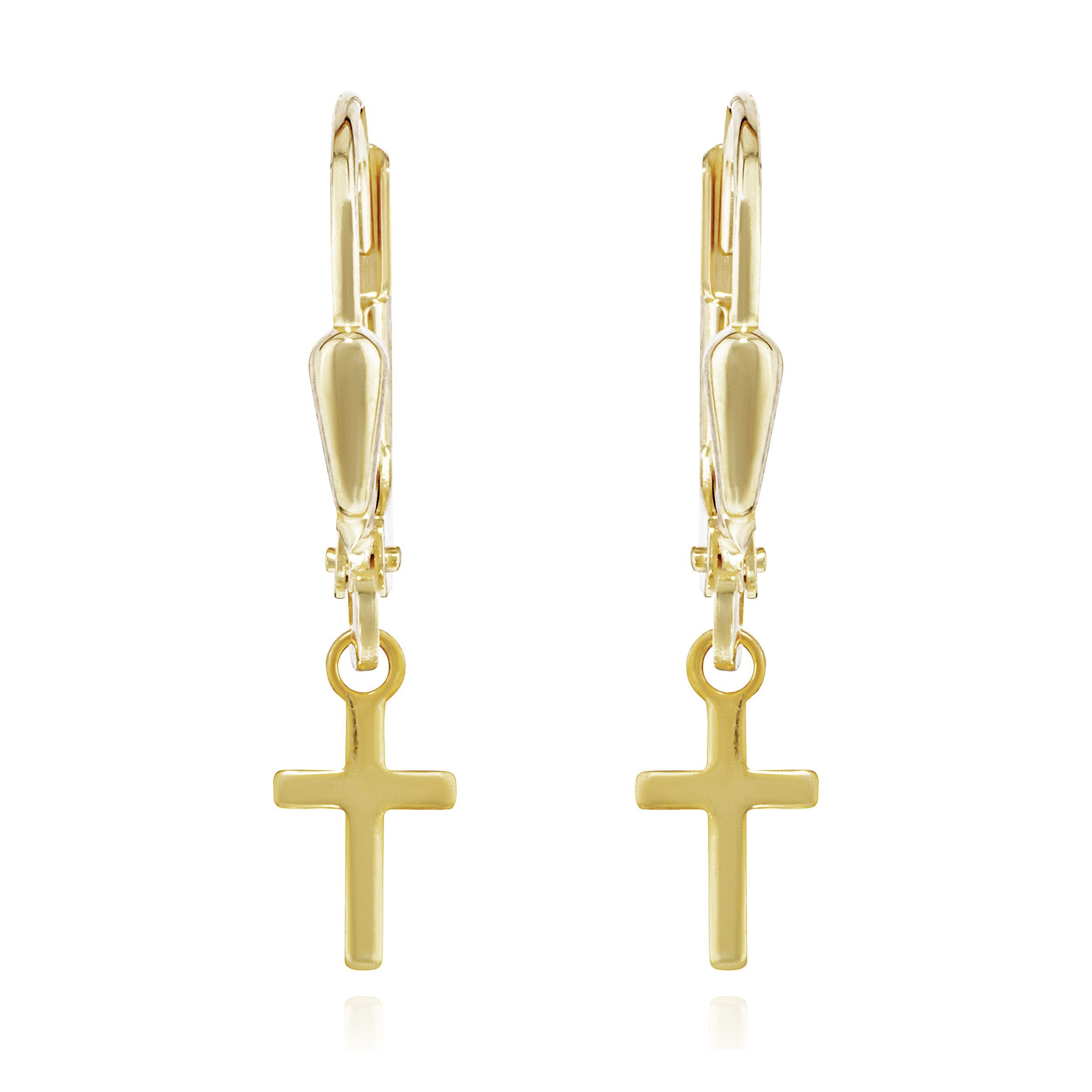 NKlaus Paar Ohrhänger Paar Kreuz Brisur Ohrhänger 333 Gelb Gold 8 Karat 9x5 günstig online kaufen