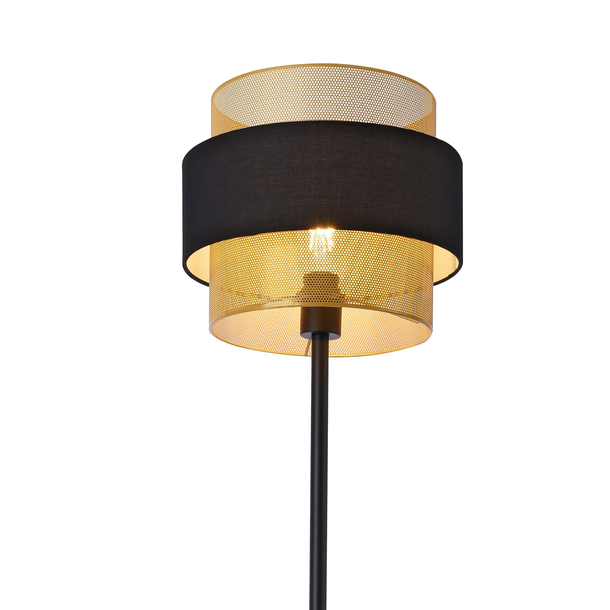 Stehlampe, ohne E27 / x Leuchtmittel, 1x »Albans« Schwarz 160 30 lux.pro cm Gold