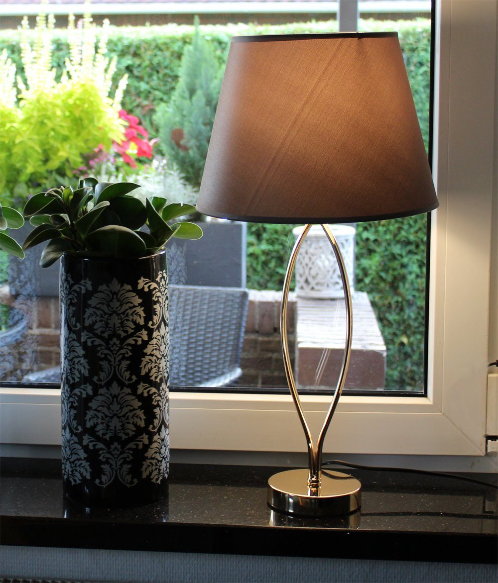 Kupferoptik cm An-Aus, Lampe moderne Arnusa Tischlampe in 60x30 ohne Leuchtmittel, Leuchte, Tischleuchte Nachttischlampe