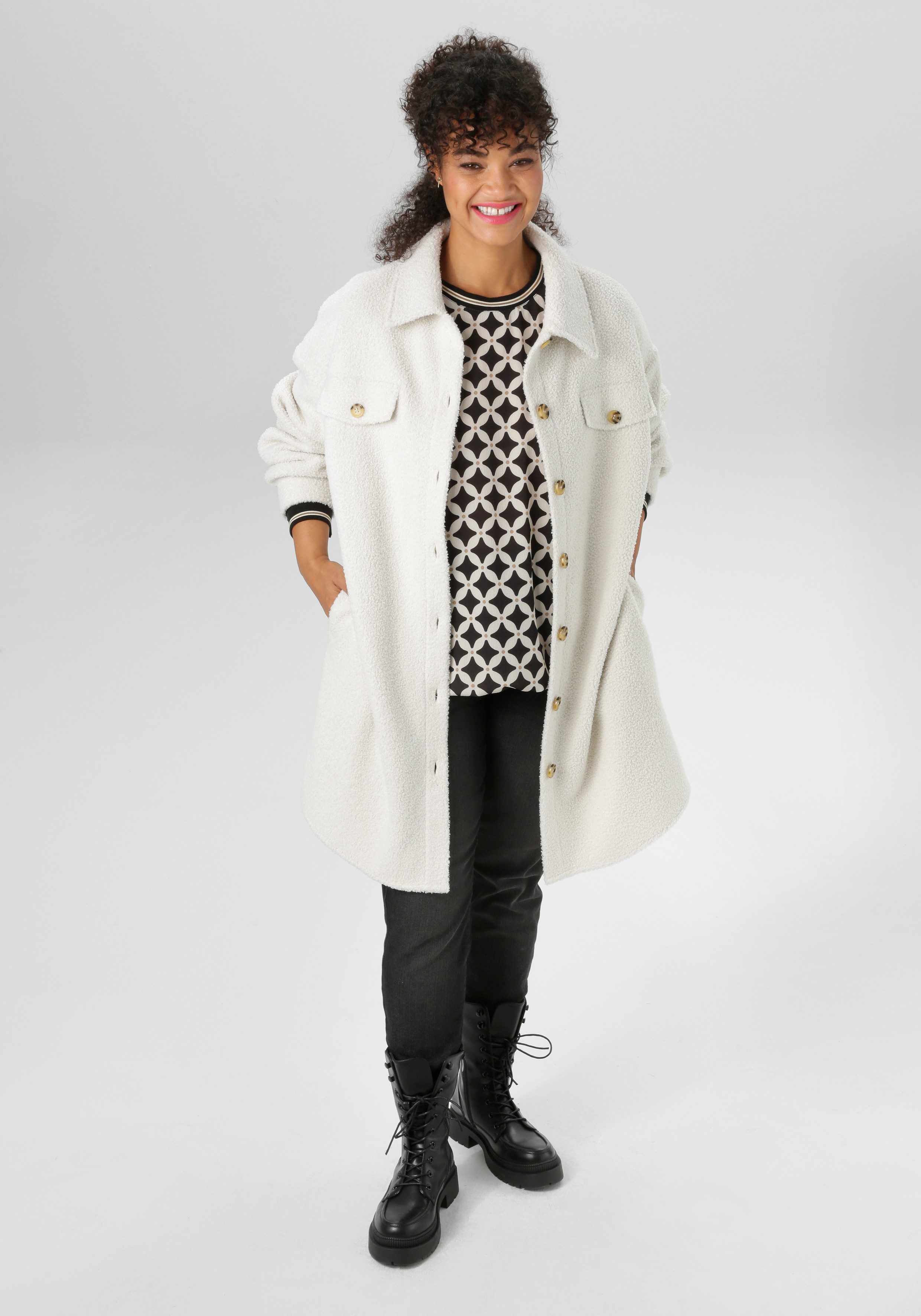 Aniston PLUS Fellimitatjacke in Plüsch Optik günstig online kaufen