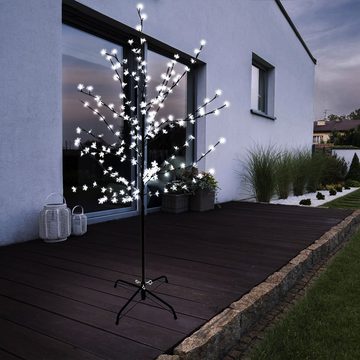 etc-shop LED Baum, 200x LED Deko Baum Kirsch Blüten Terrassen Außen Stand Beleuchtung