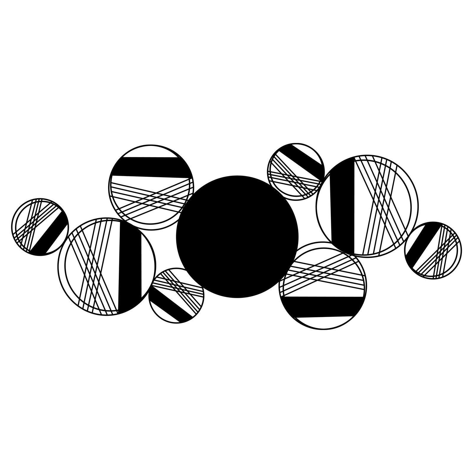 Jumpeak Wanddekoobjekt Metall Runde Geometrische Wanddekoration, Minimalistisch, Abstrakt, Hergestellt aus Metall,Schwarz,weiß,40x100cm