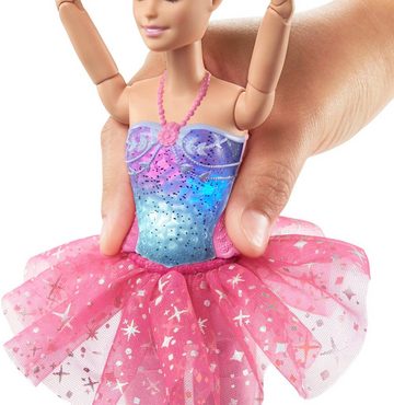 Barbie Anziehpuppe Dreamtopia, Zauberlicht Ballerina (blond), Puppe mit Leucht-Kleid