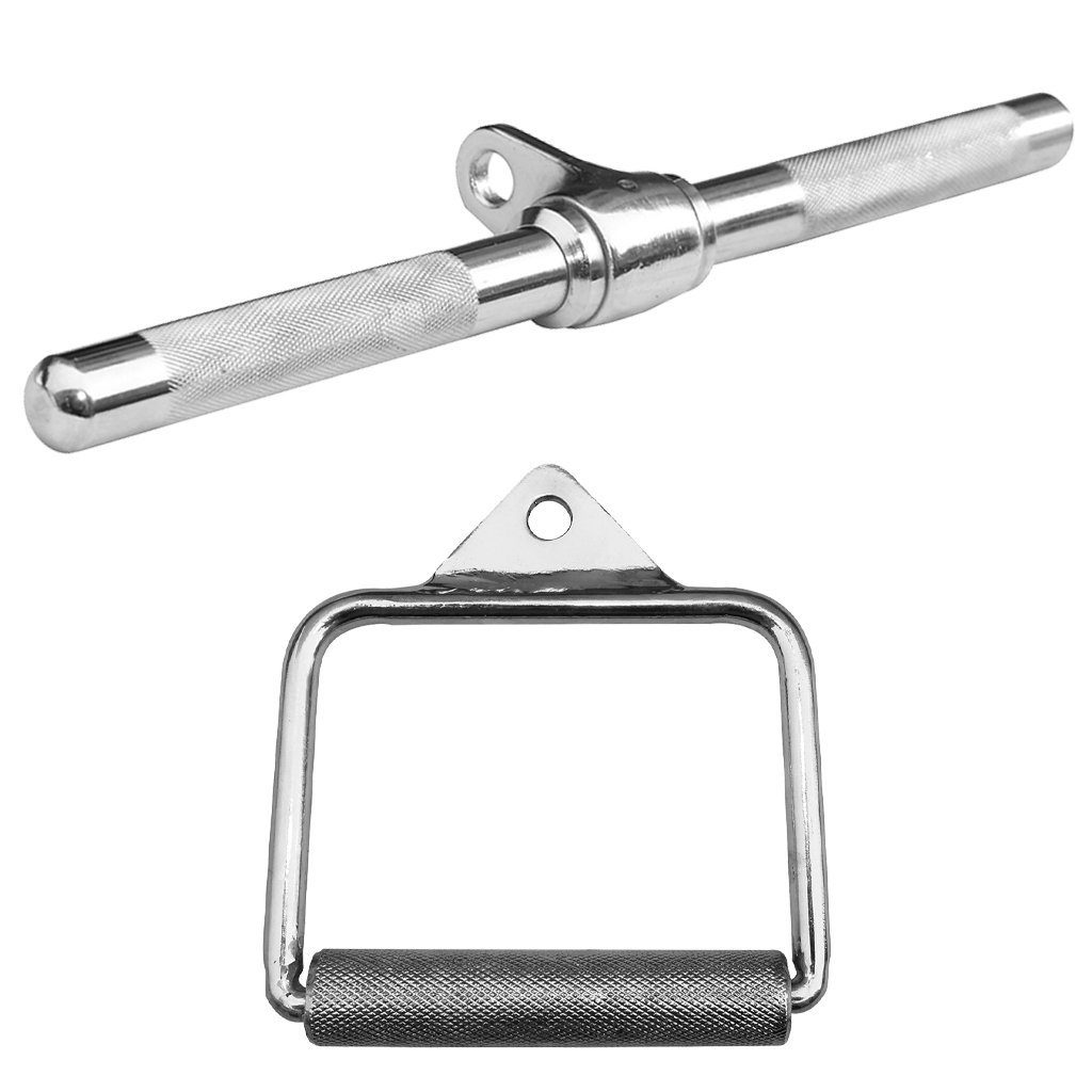 Sporttrend 24 Trainingshilfe Seilzug Set - Einhandgriff kurz + Bizeps Stange