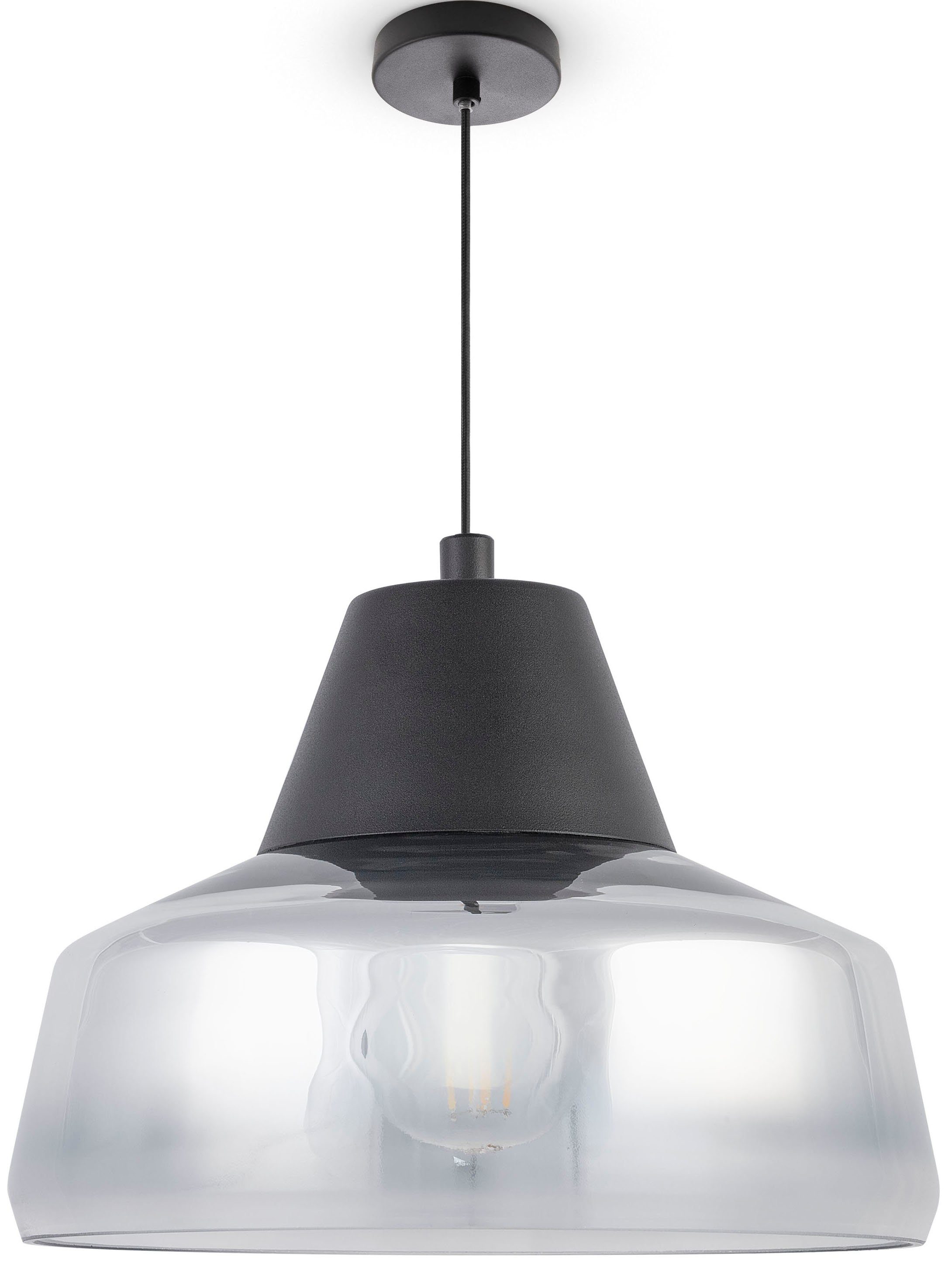 Glas Pendelleuchte DIARA, Modern Paco Industrial ohne E27 Lampe Home Hängeleuchte Esszimmer Leuchtmittel, Vintage