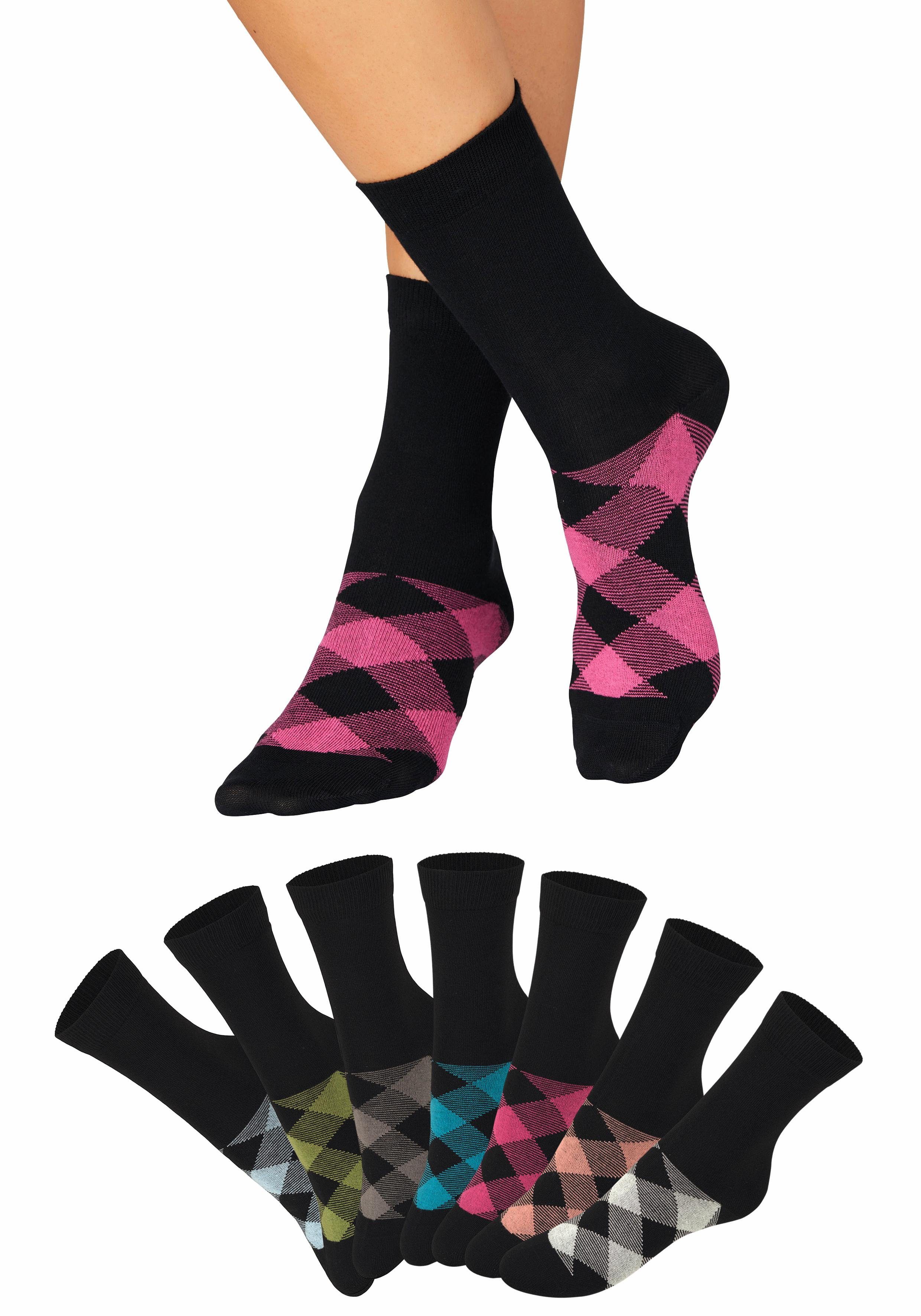 H.I.S Socken (Packung, 7-Paar) in angesagtem Rhombenmuster
