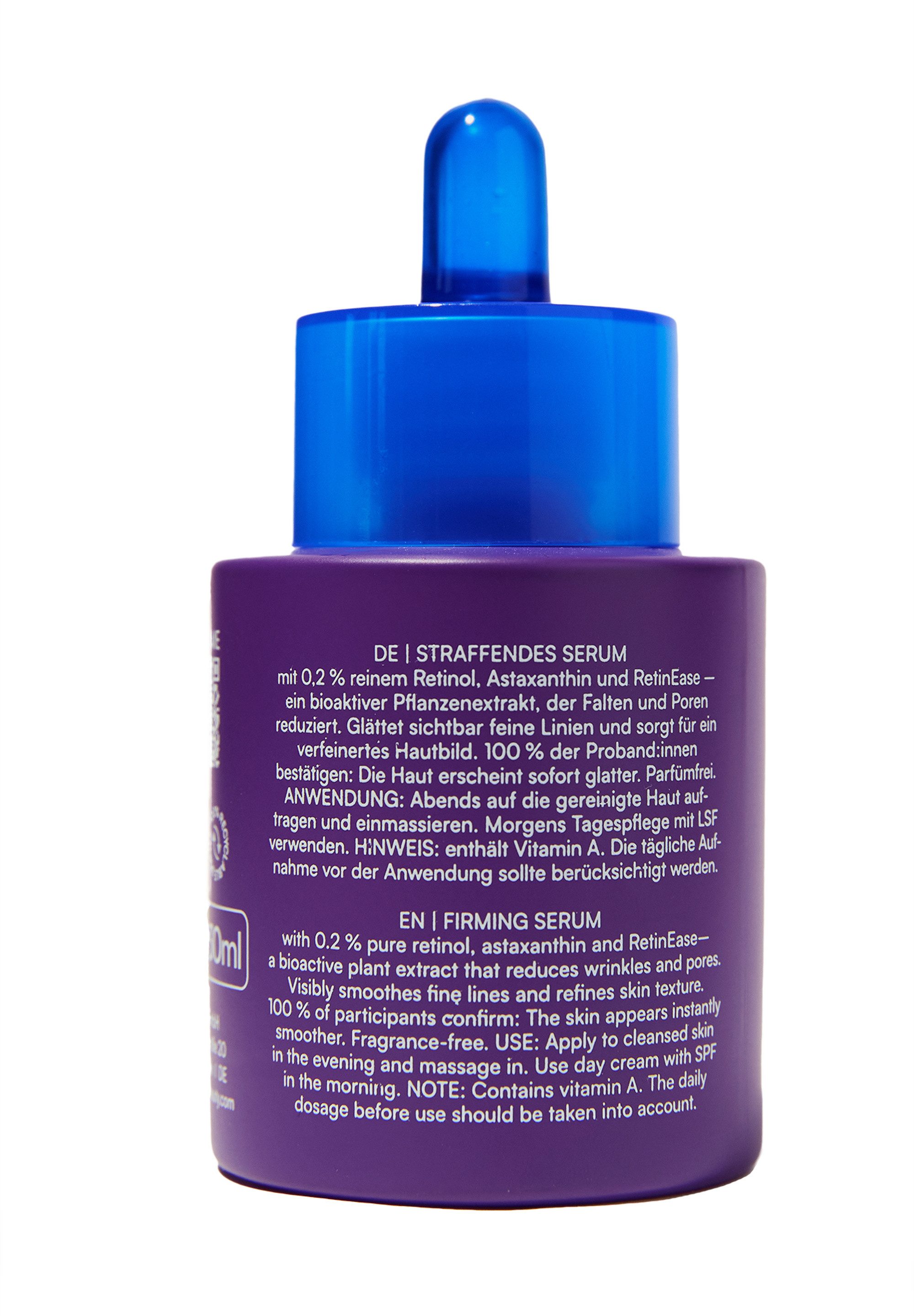 salted. Anti-Falten-Serum Erneuerndes Retinol Serum Tricking Time, Hauterneuerndes Serum mit Retinol und Astaxanthin aus Mikroalgen.