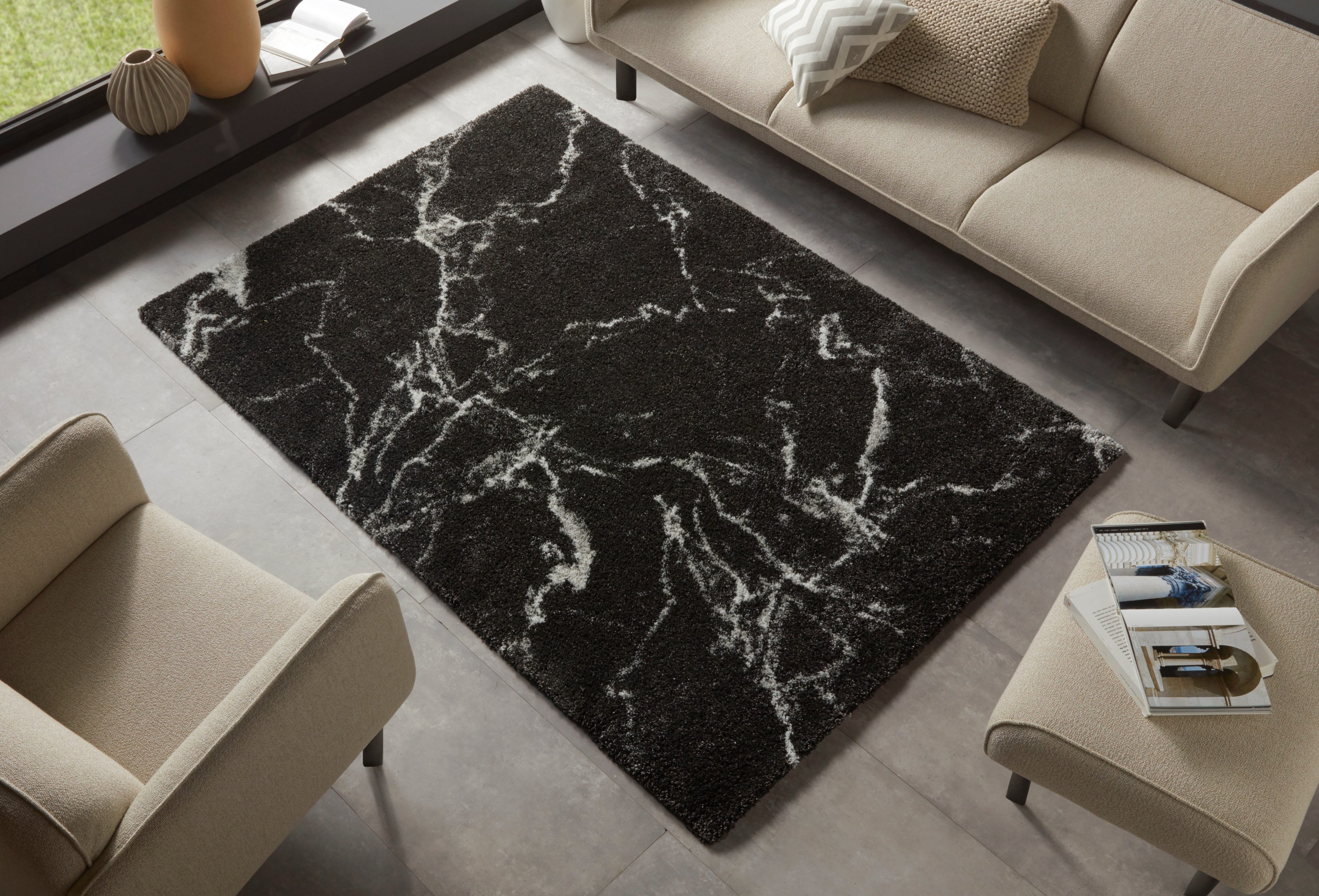 HANSE Home Hochflor-Teppich MAYRIN, rechteckig, Höhe: günstig online kaufen