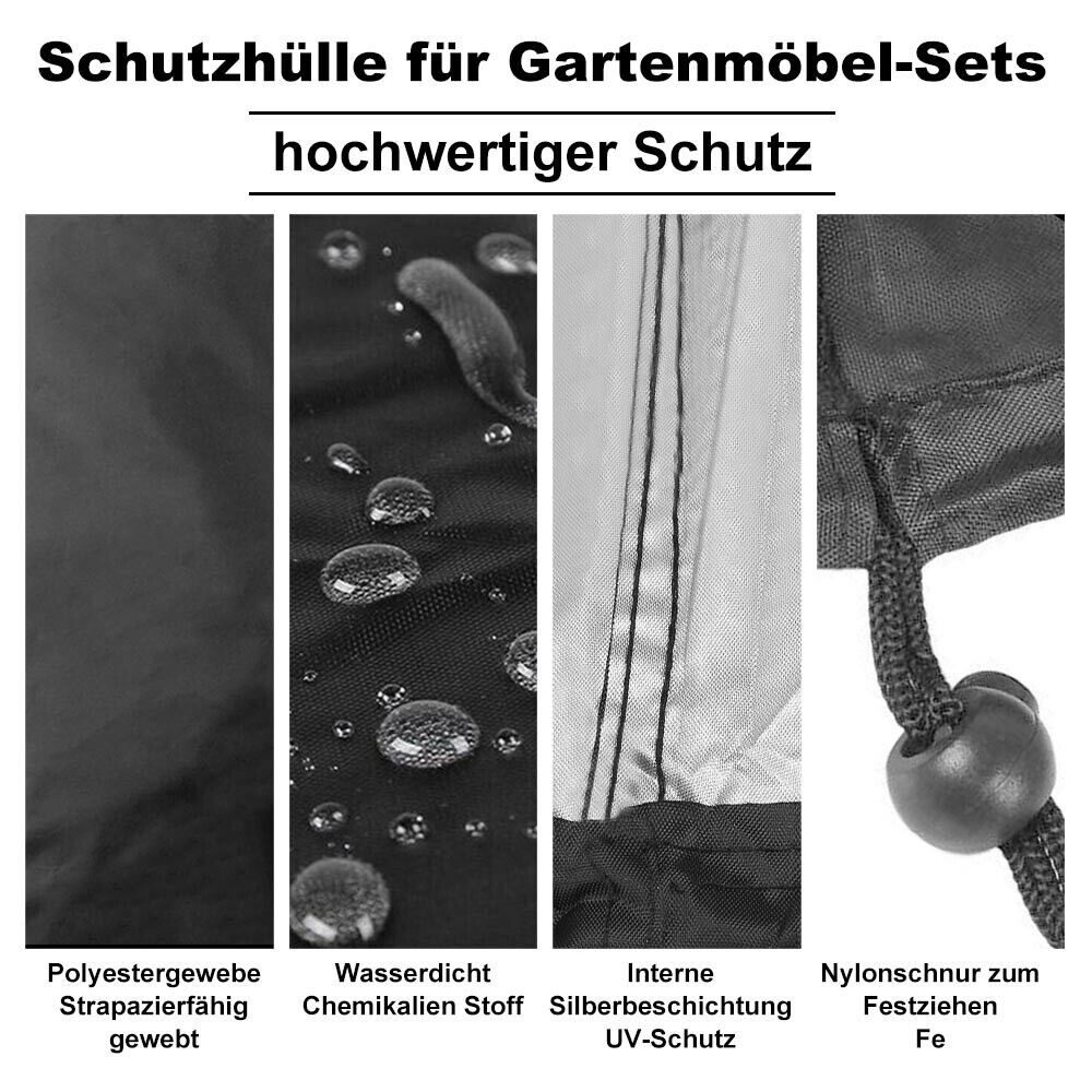 Youyijia Gartenmöbel-Schutzhülle Abdeckung für Gartenmöbel Rund Gartentischabdeckung – Bild 4 von 5