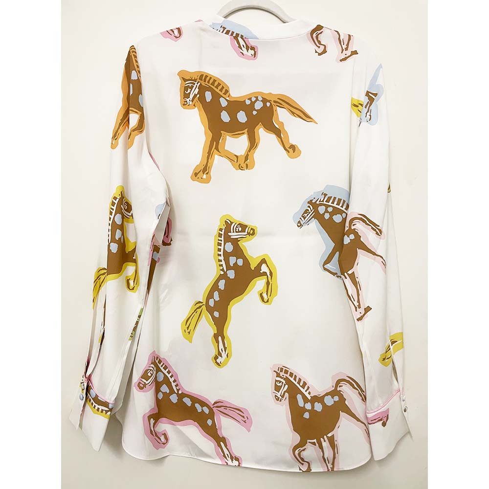 Herzensangelegenheit Blusentop Seidenbluse 25261 6082 mit Pferde-Print – Gina Schumacher x Herzens