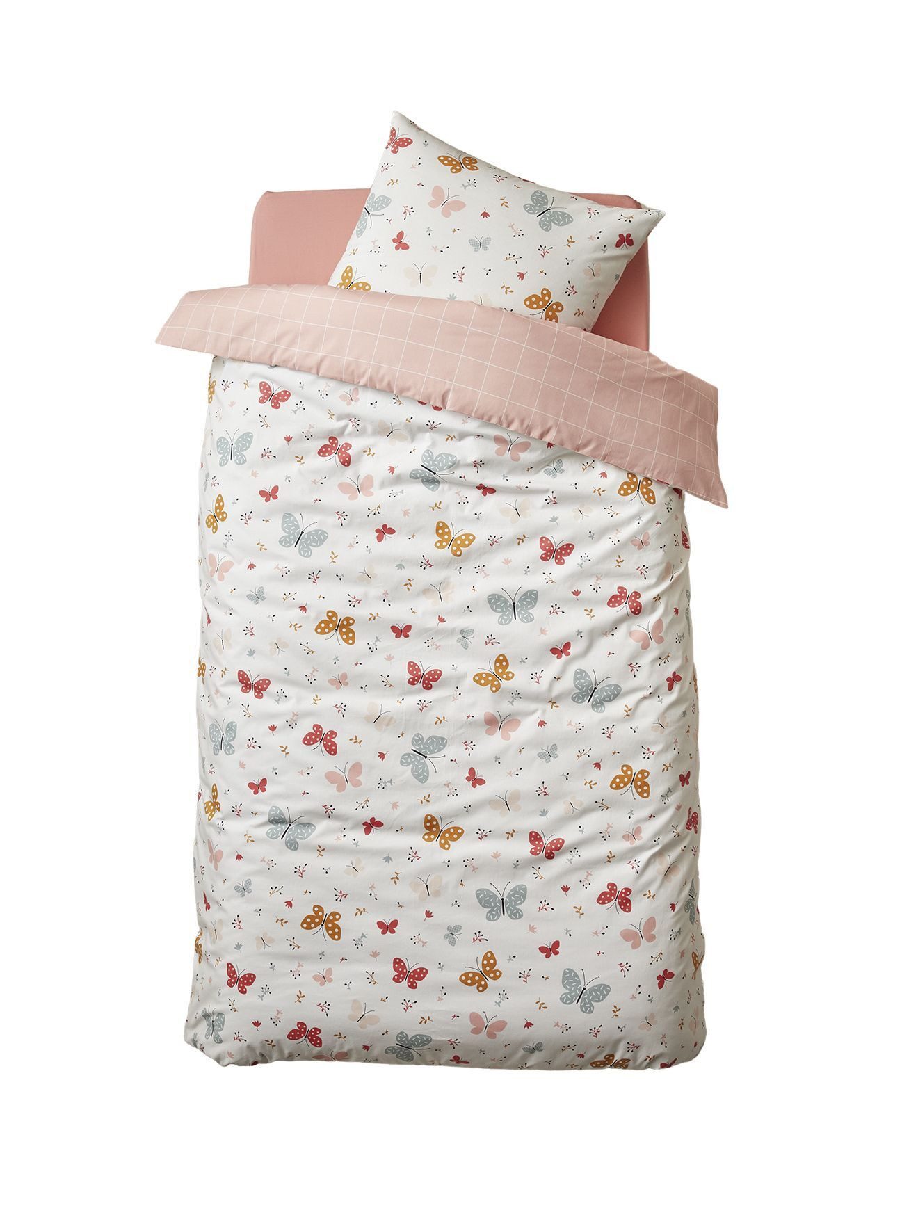 vertbaudet Bettbezug Kinder Bettwäsche-Set SCHMETTERLINGE günstig online kaufen