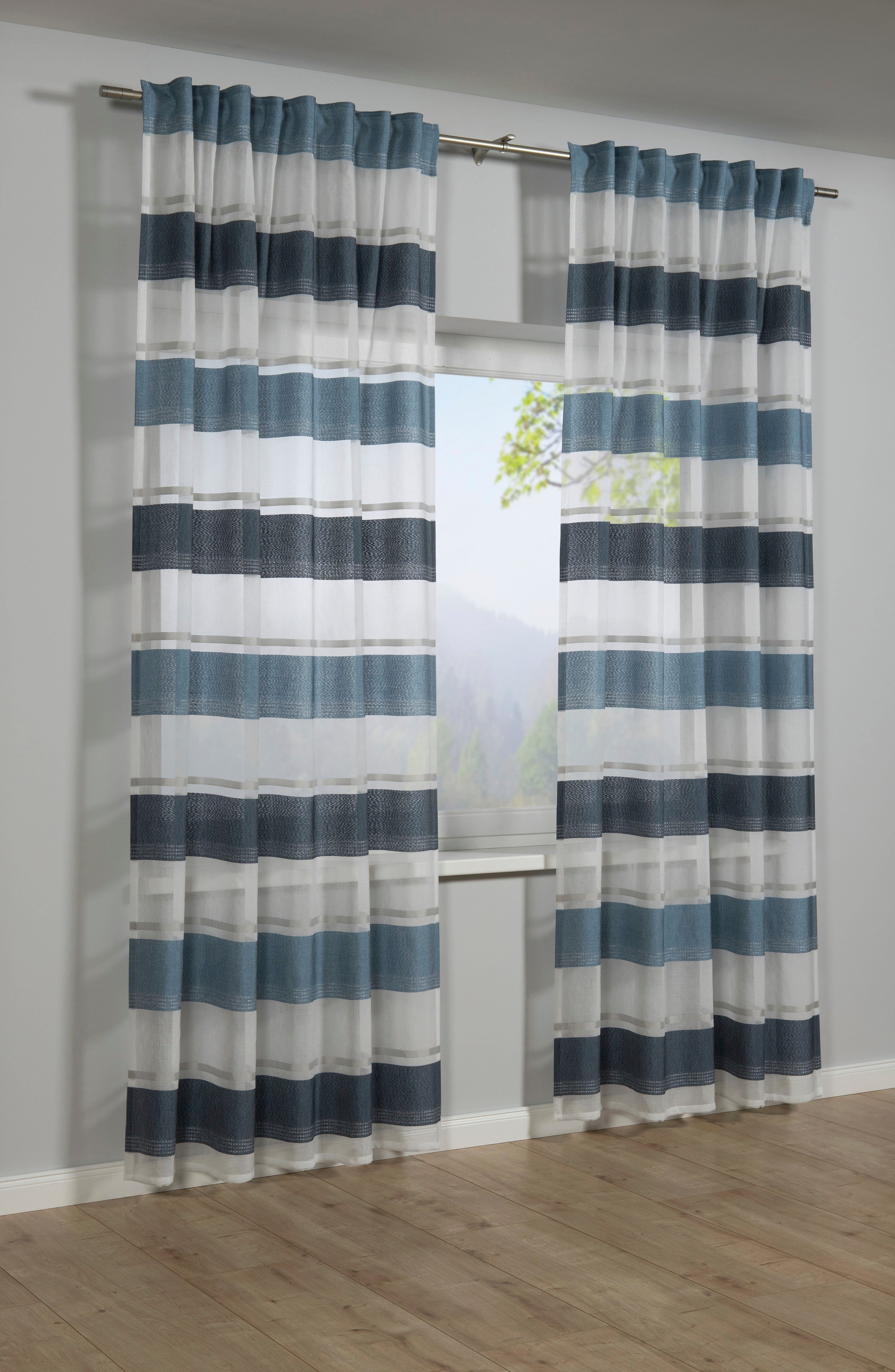 GARDINIA Gardine Schal mit Gardinenband Etamine, günstig online kaufen