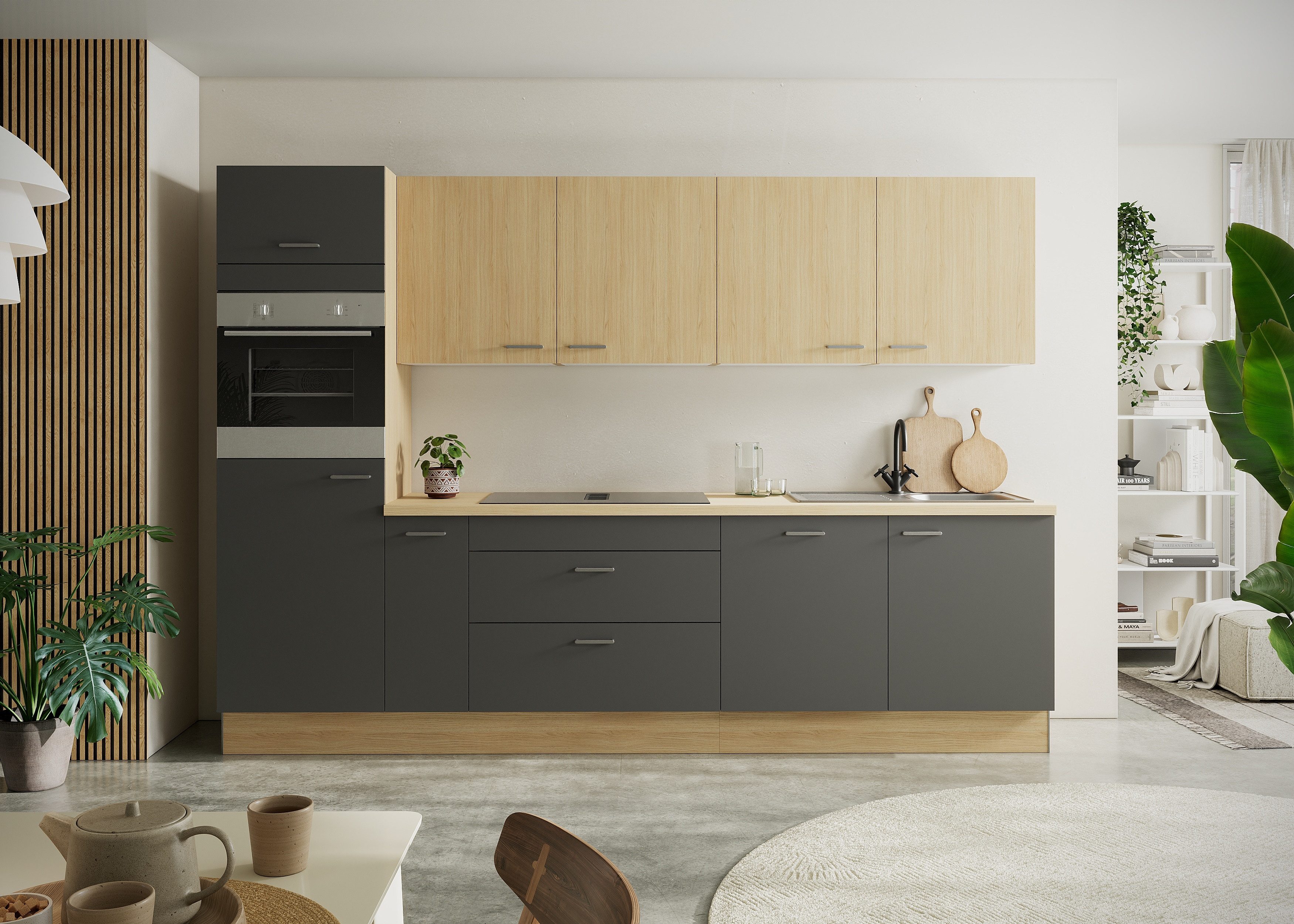 KOCHSTATION Küchenzeile KS-Lucy, Breite 300 cm, Soft-Close, inkl. Zubehör, wahlweise mit E-Geräten