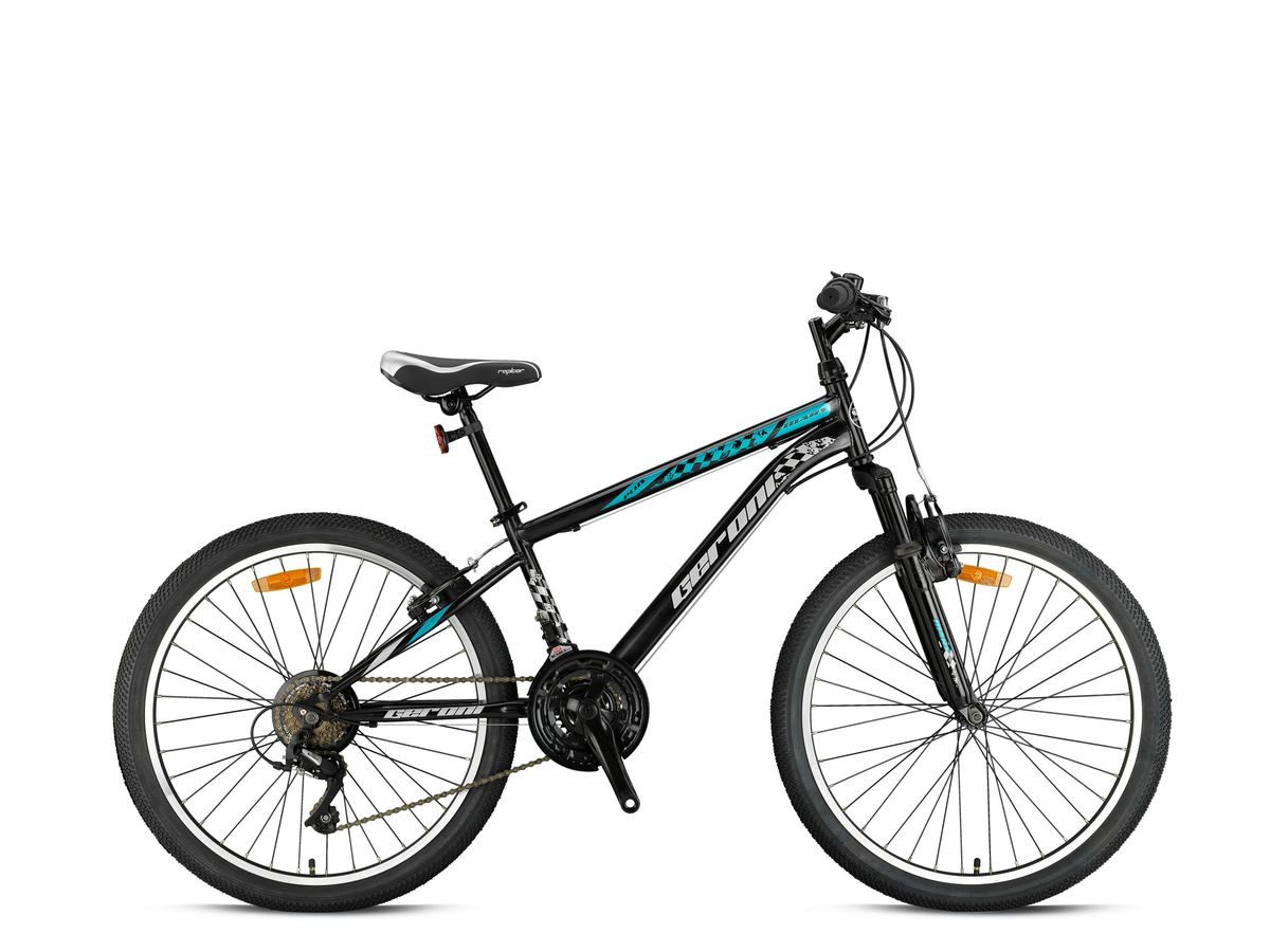 T&Y Trade Kinderfahrrad 24 Zoll Kinder Jugend Fahrrad MTB Mountainbike Rad Bike GRN26042 Blau, 21 Gang Microshift, Kettenschaltung, Federgabel, 21 Gang, Seitenständer