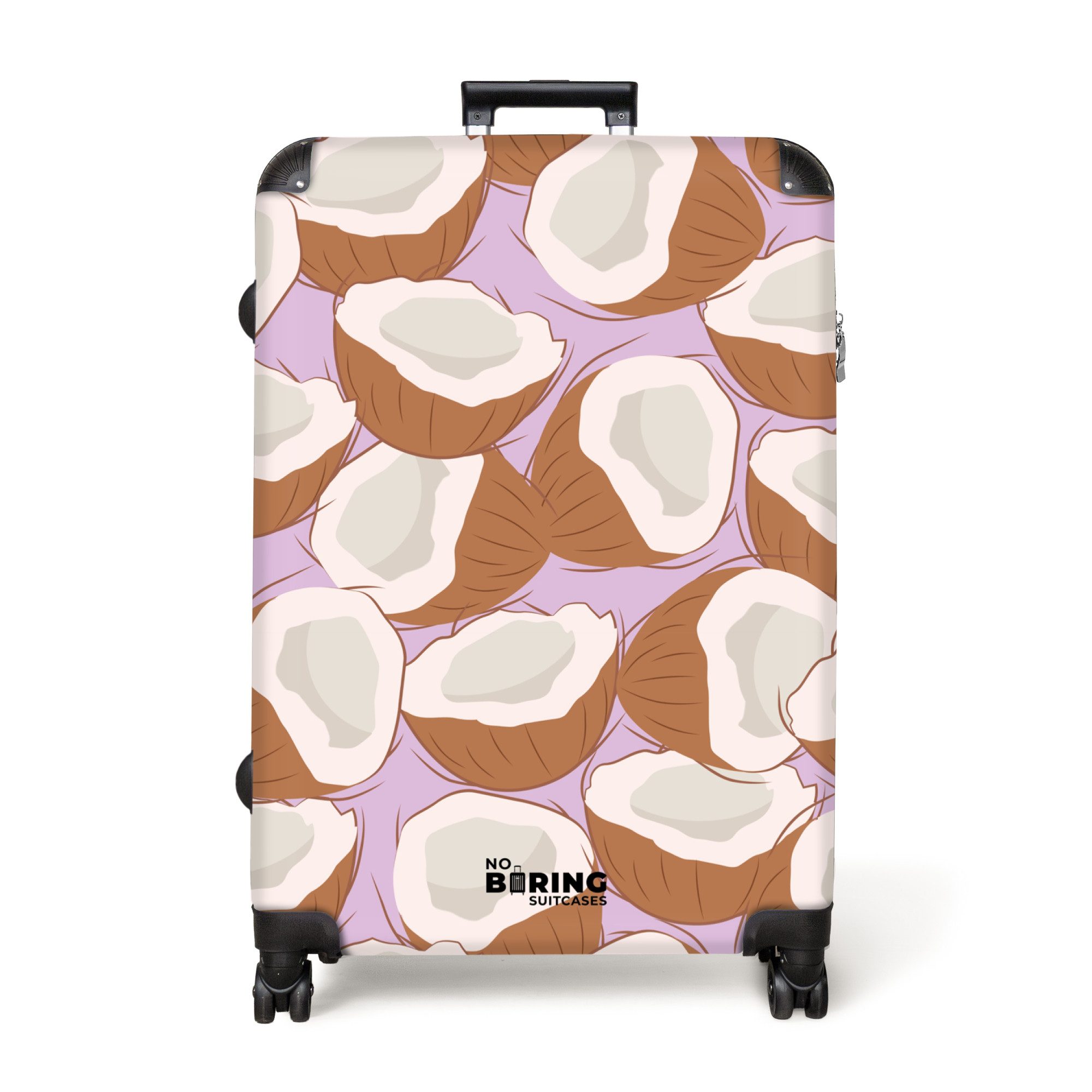 NoBoringSuitcases.com© Hartschalen-Trolley Rosa mit Kokosnuss-Aufdruck 77 günstig online kaufen