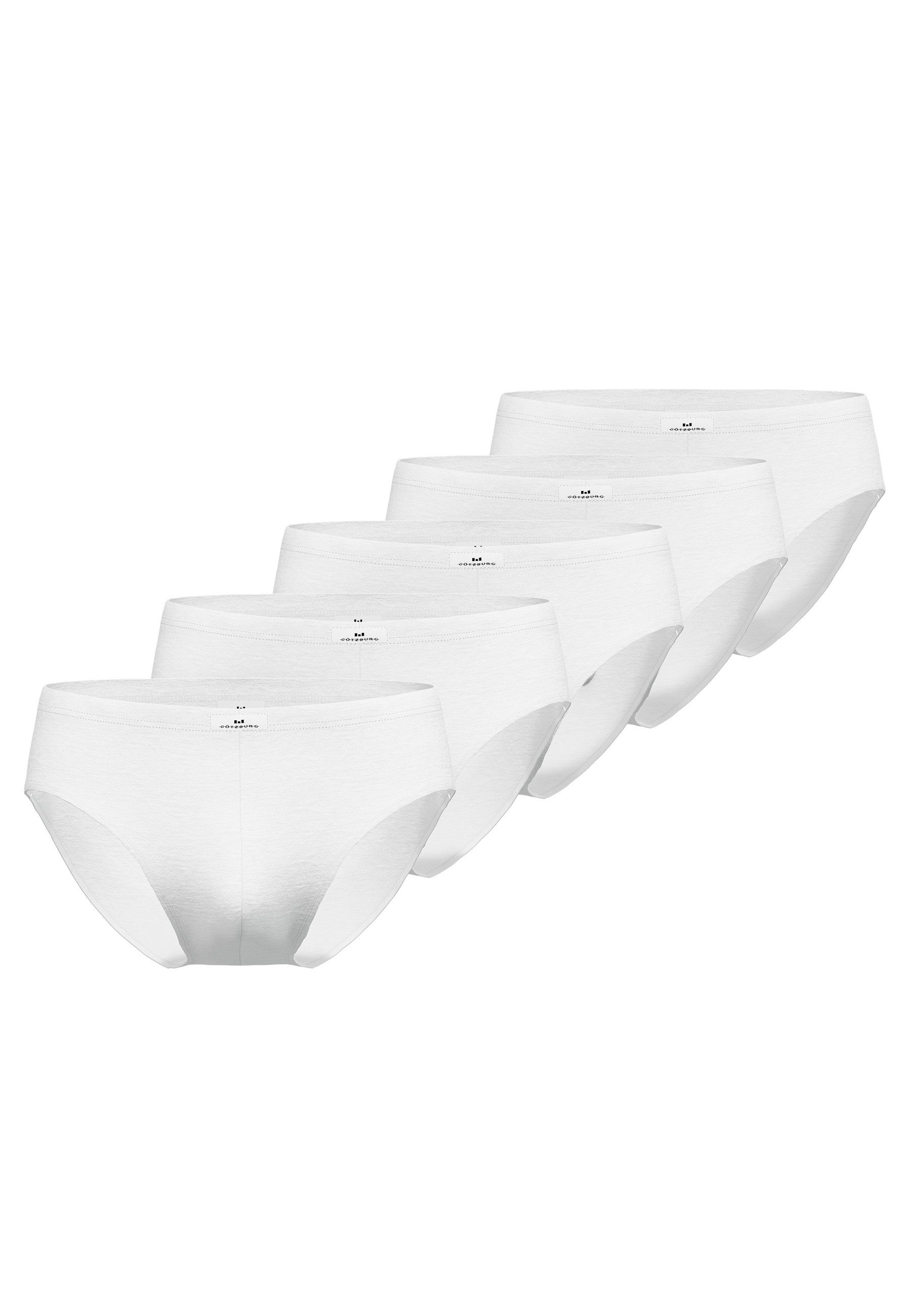 GÖTZBURG Slip GÖTZBURG Herren Sport-Slip weiß uni 5er Pack (5-St)