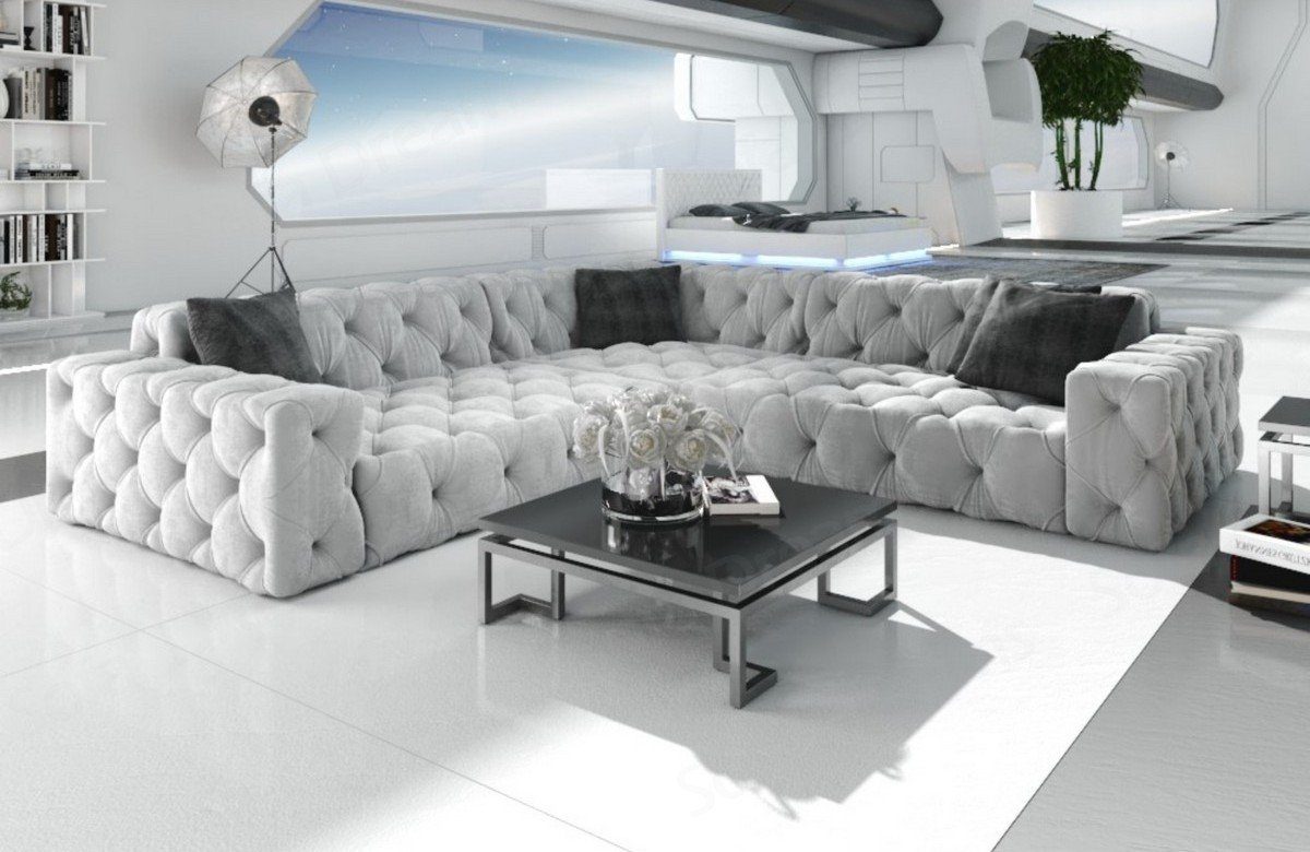 Sofa Dreams Ecksofa Stoff Sofa Polsterecksofa Menorca L Form Eckcouch Samtsofa Stoffsofa, Loungesofa