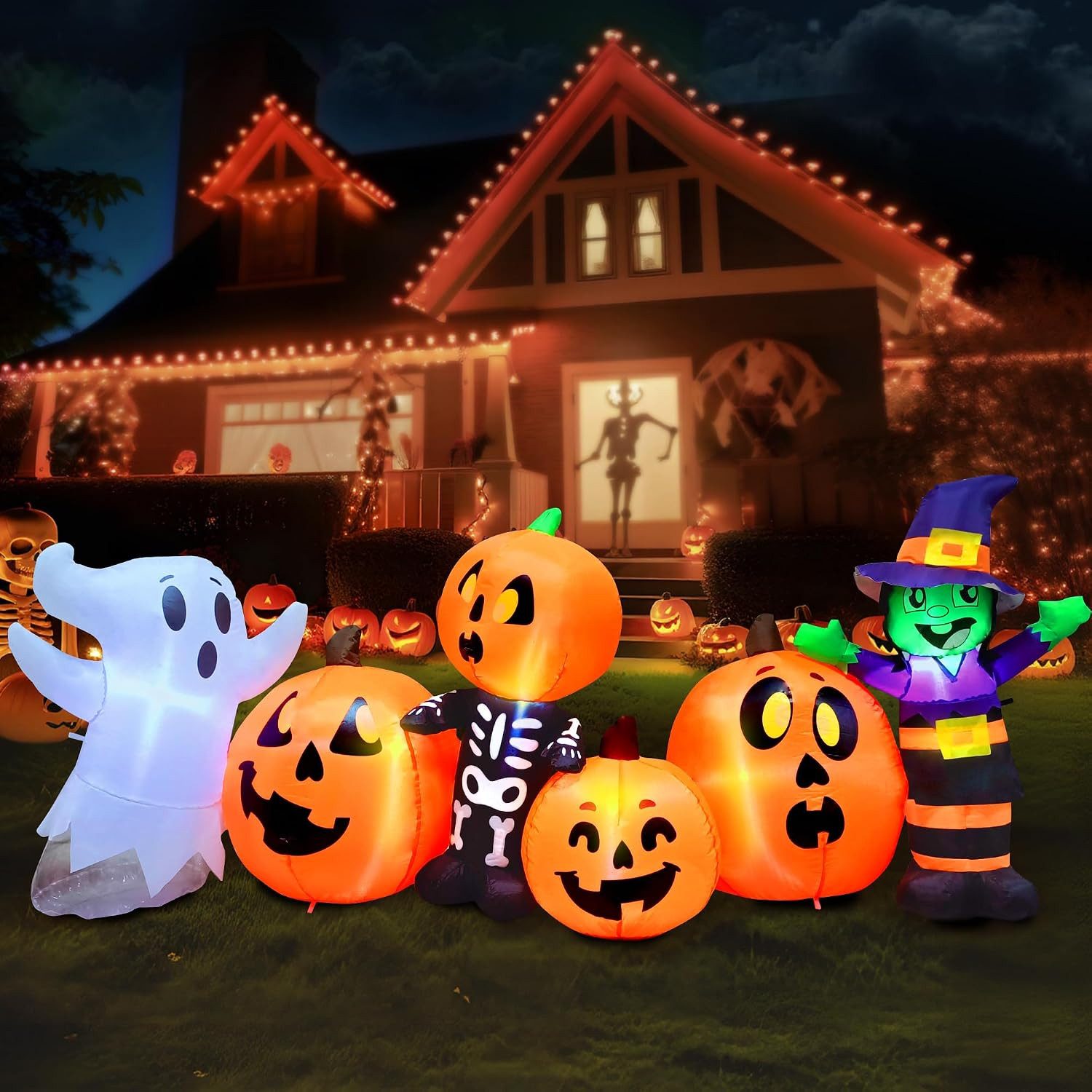 Joiedomi Aufblasbares Partyzubehör Joiedomi DREI Aufblasbare Halloween Figuren und Kürbisbeet Set