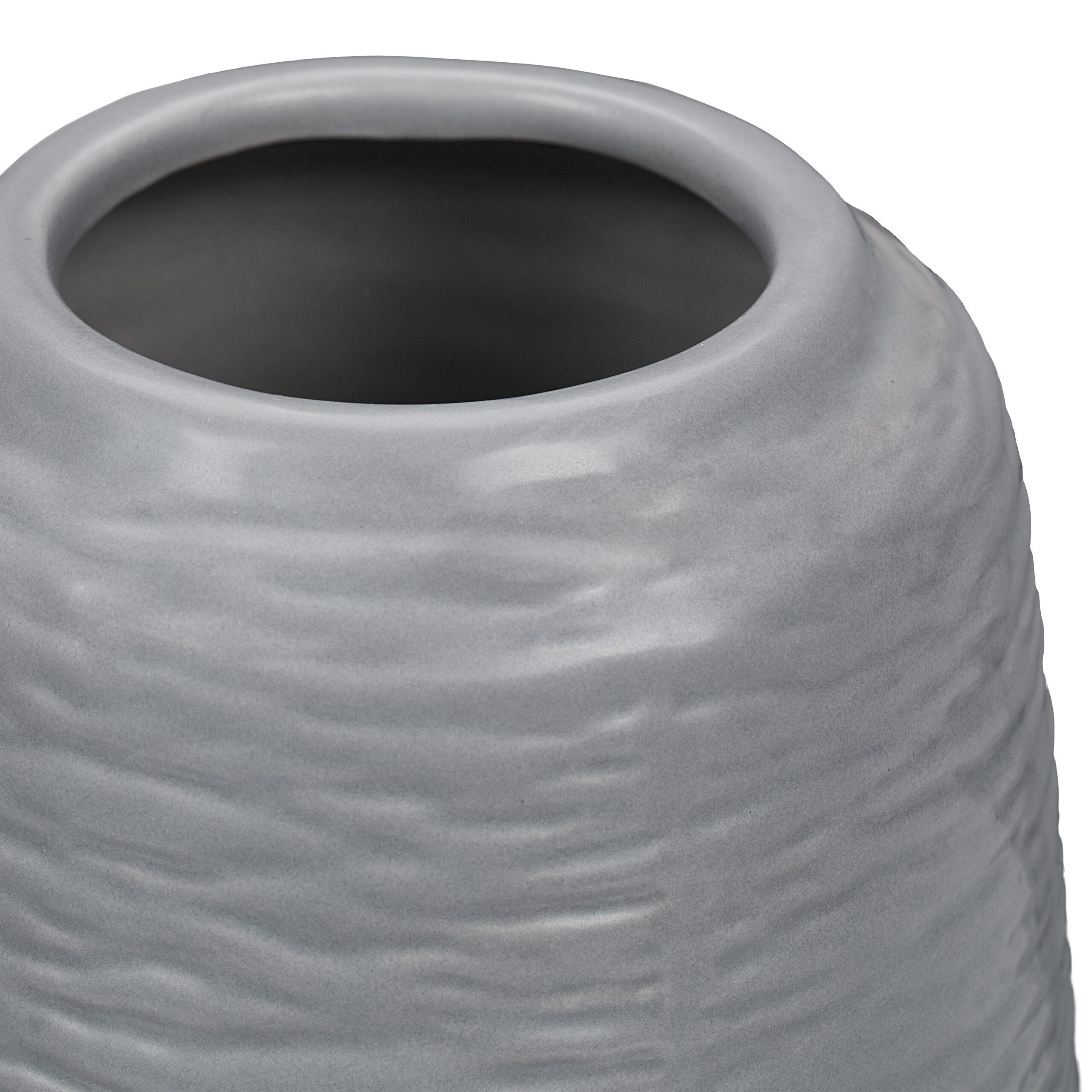 relaxdays Tischvase Vasen Set aus Keramik (2 St), grau – Bild 5 von 5