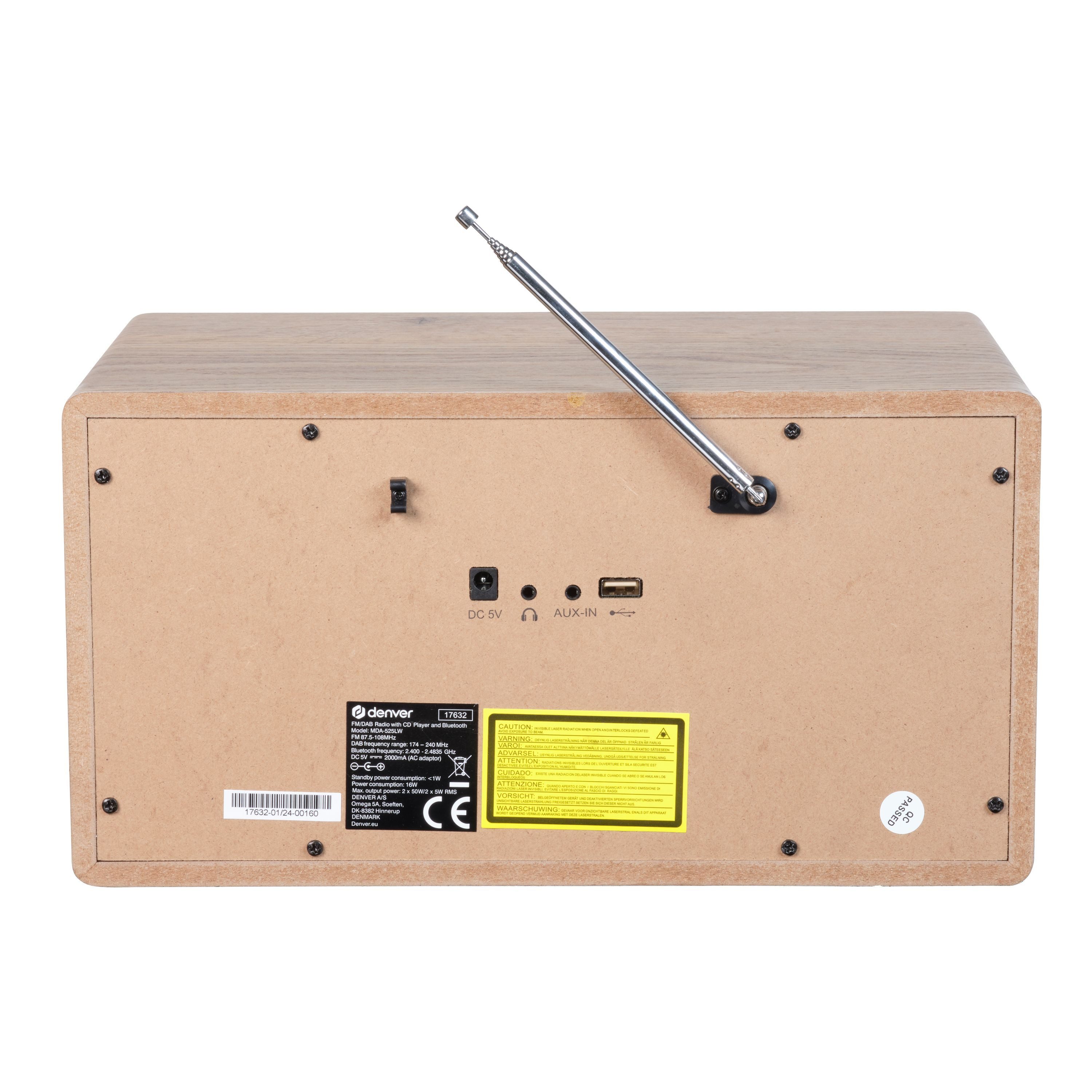 Denver MDA-525LW Stereoanlage (DAB+, FM, 10 W, Wecker (2), Snooze, 30 Presets, Teleskopantenne, Fernbedienung) – Bild 5 von 5