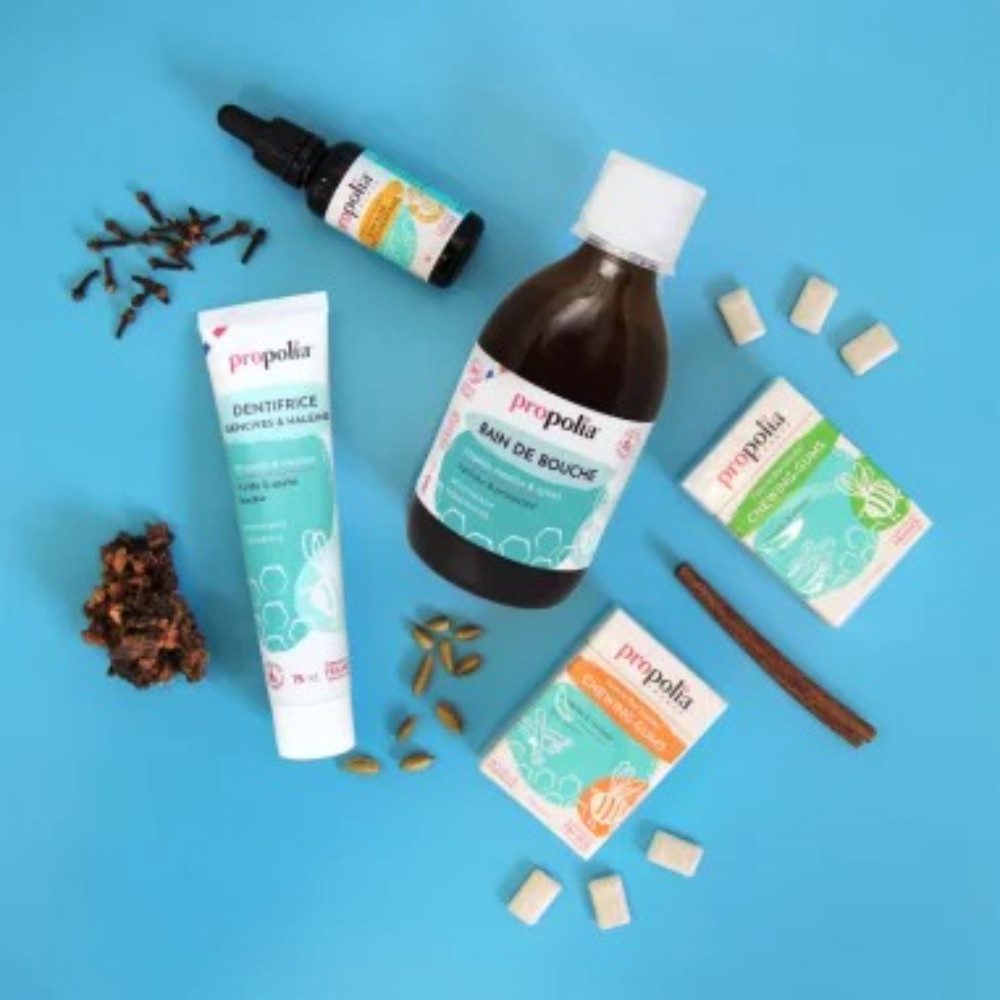 propolia Mundspülung Propolis & Mint Mundwasser 300ml Bio Antibakterielle Zahnpflege, (1-tlg) Bio Mundwasser mit Propolis & Minze für frischen Atem & gesunde Zähne