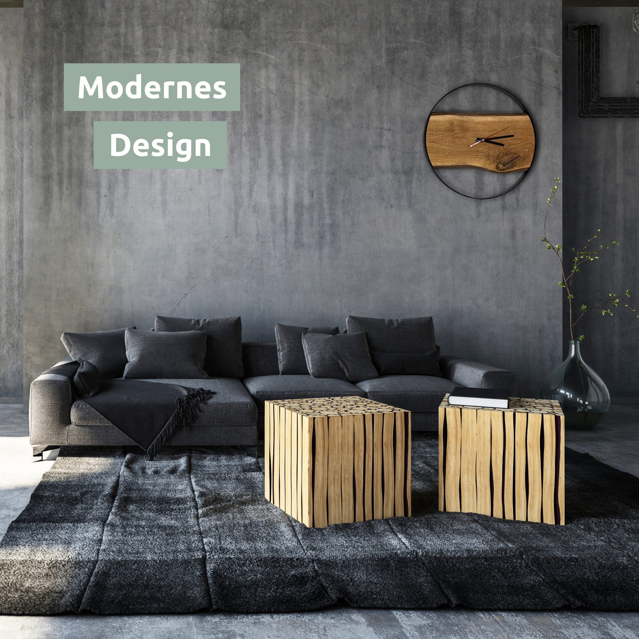 holz4home® Wanduhr Uhr aus Eichenholz mit günstig online kaufen