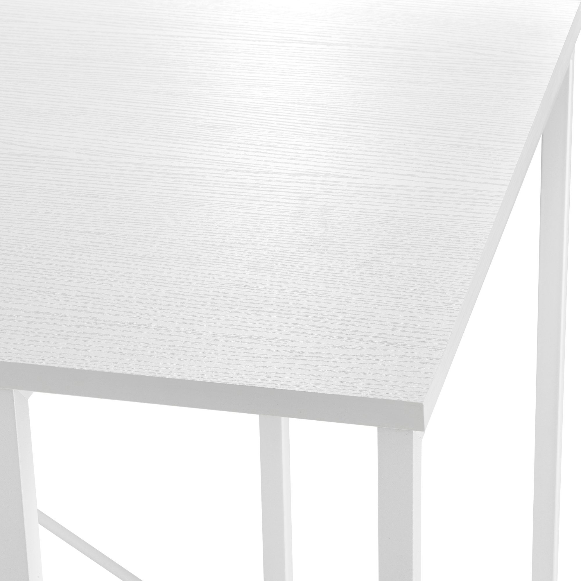 en.casa PC 75x120x60cm Bürotisch Tisch mit Regal-Schreibtisch, Ablage »Aarhus« Weiß -