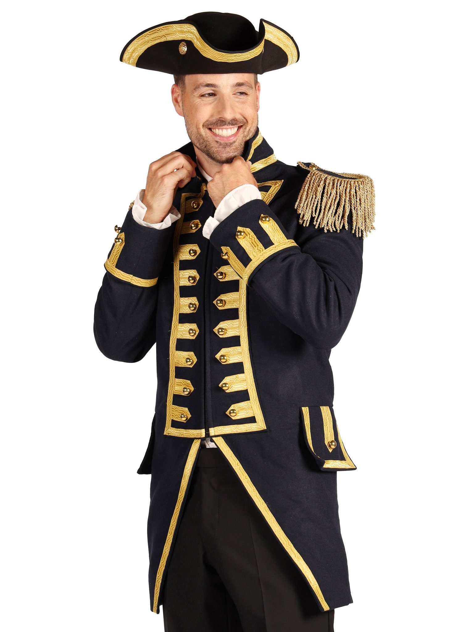 thetru Piraten-Kostüm Gardeuniform für Herren schwarz, Hochwertiger Mantel günstig online kaufen