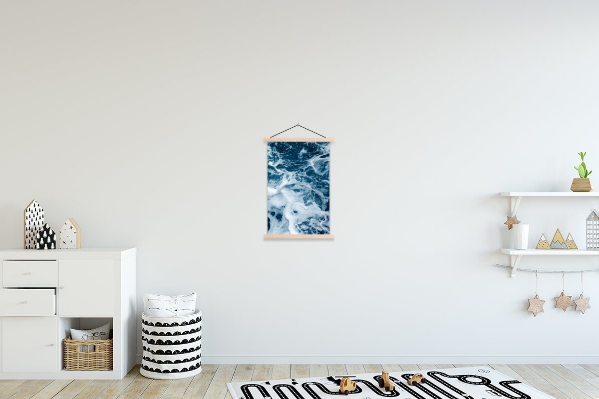 MuchoWow Poster Wellen - Wasser - Meer - Schaum, (1 St), Posterleiste, Textilposter für Wohnzimmer, Bilderleiste, Magnetisch