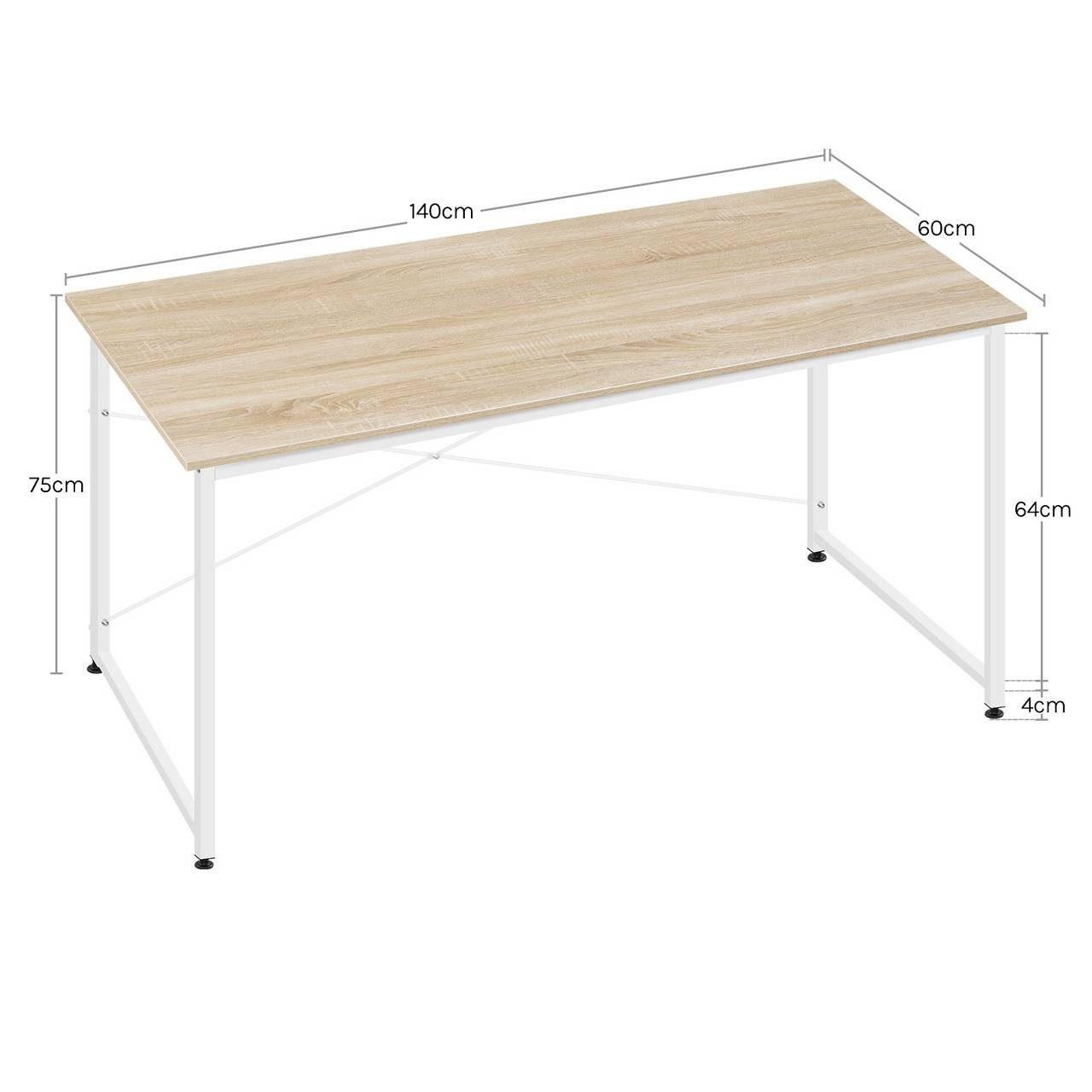 Woltu Schreibtisch (1-St), Computertisch, für Büro Homeoffice Arbeitszimmer Schlafzimmer