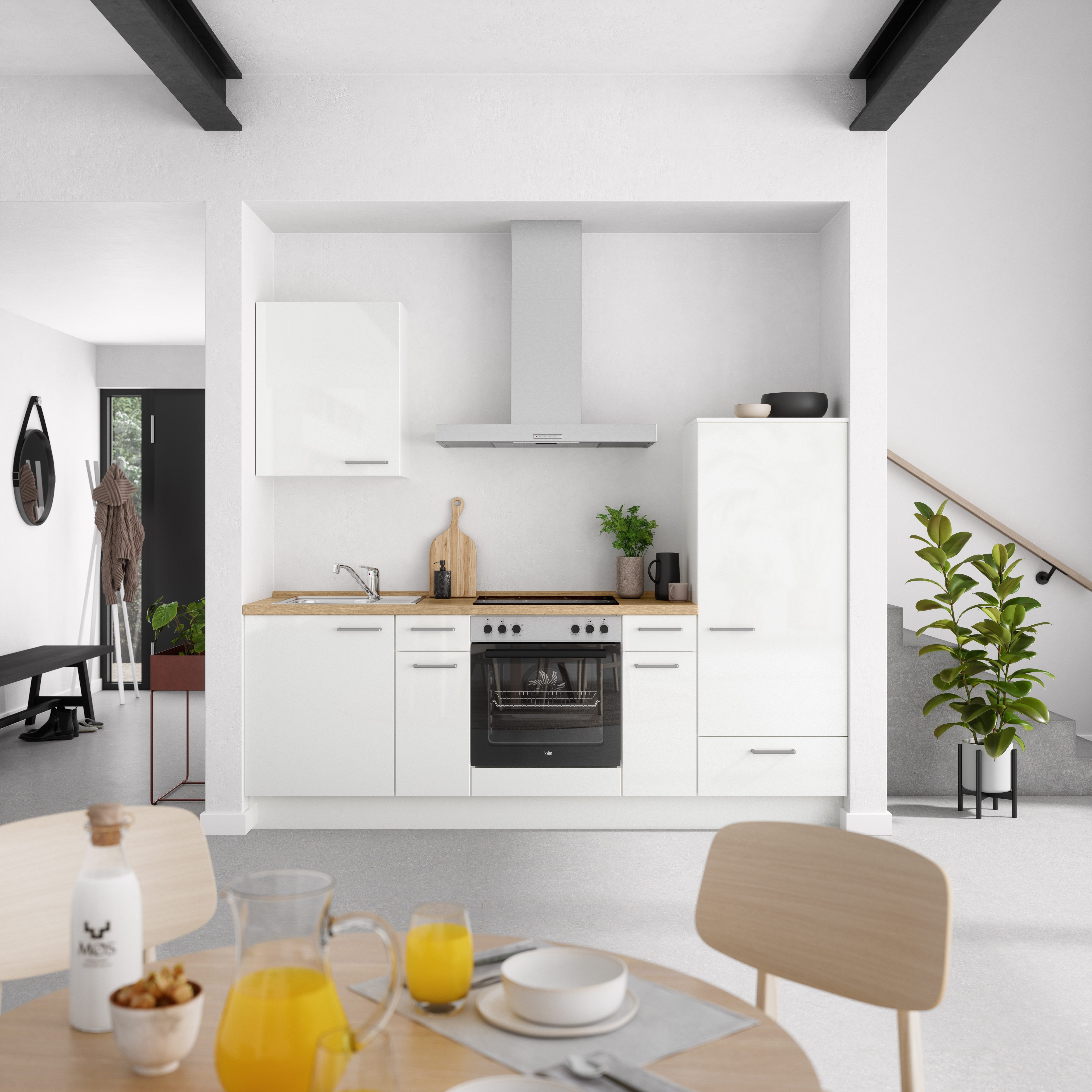 nobilia® Küchenzeile "Flash I", NEU: individuell anpassbar mit gratis Profi-Beratung, vormontiert, Breite 240 cm, Ausrichtung wählbar, wahlw. mit E-Geräten