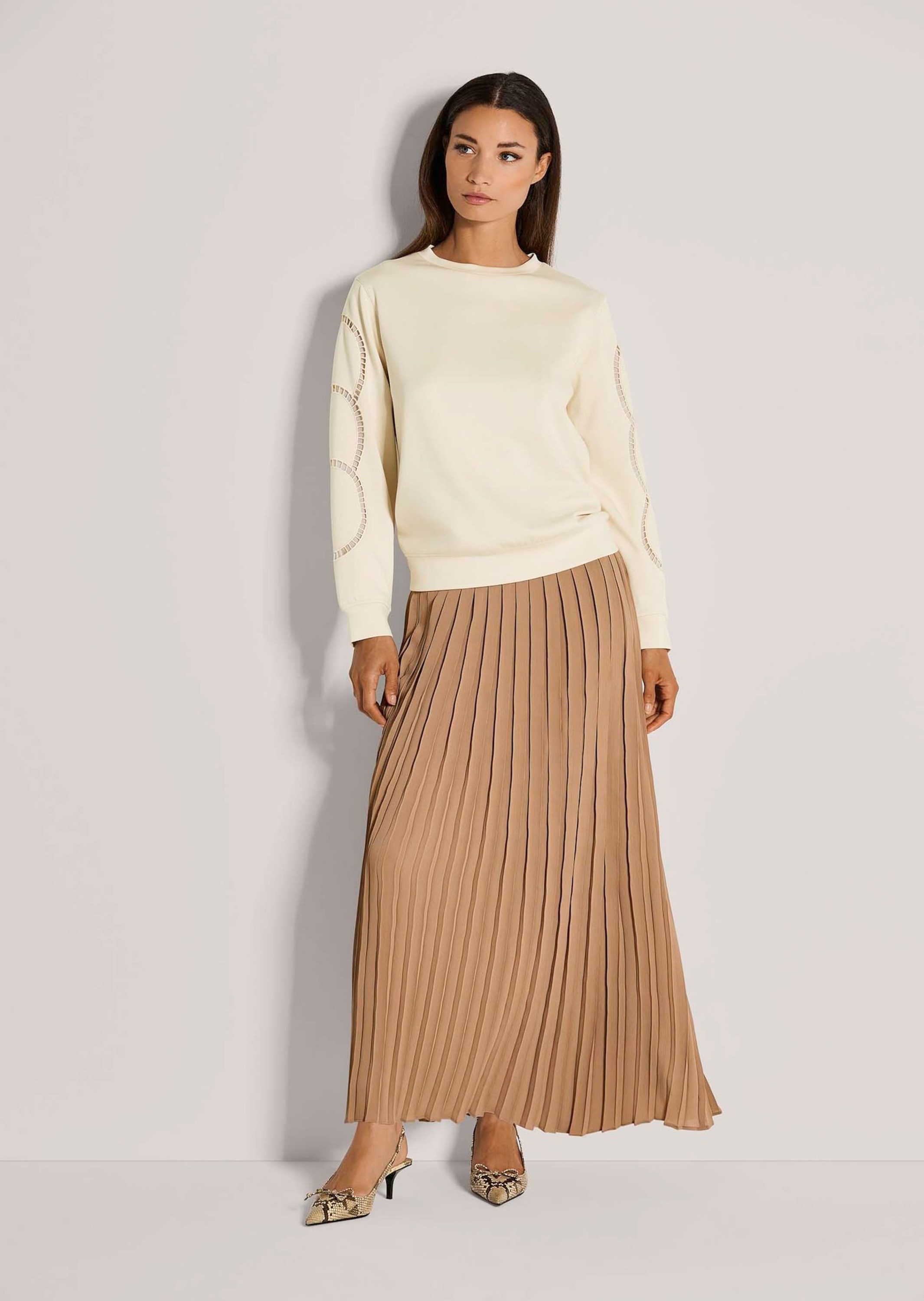 Langarmshirt Langarm-Oberteil mit Mesh-Details