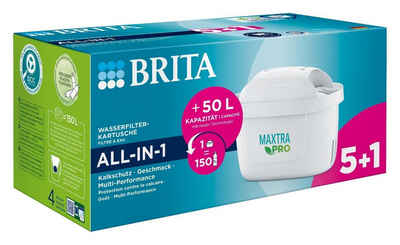 BRITA Wasserfilter Maxtra Pro ALL-IN-1 5+1, Zubehör für Passt in alle aktuellen BRITA-Kannen (außer Classic-Systeme)