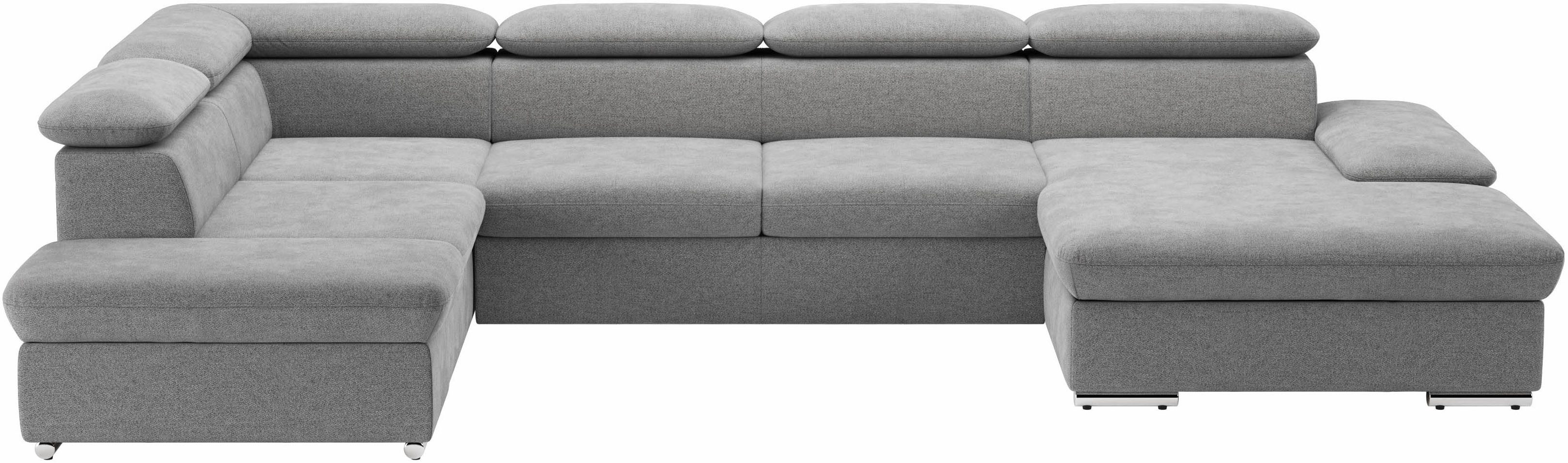 sit&more Wohnlandschaft Valantine U-Form, B: 349 cm, mit Arm- & Kopfteilverstellung, optional mit Schlaffunktion