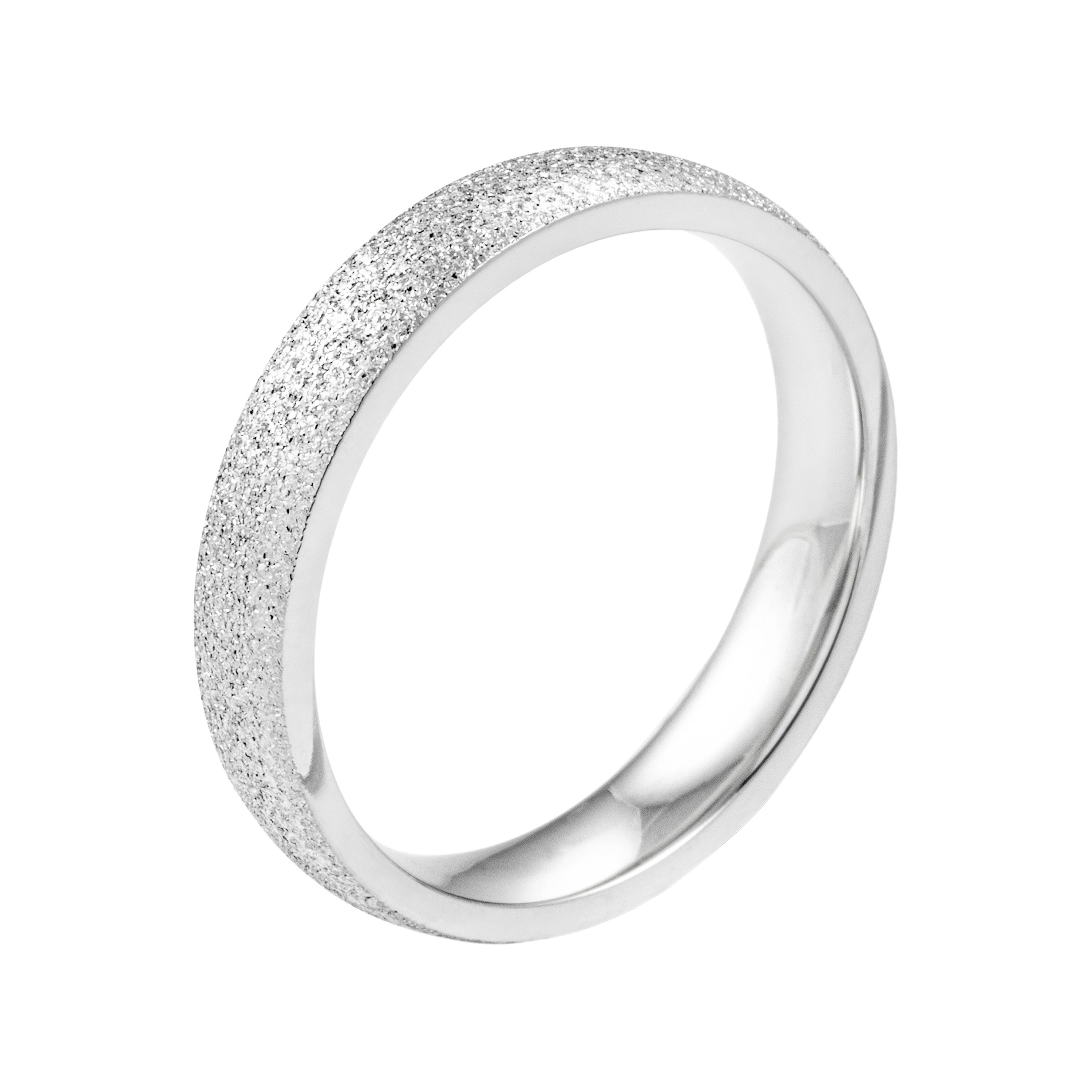Fingerring Damen-Edelstahlring · silberfarben · sandgestrahlter Oberfläche · 52