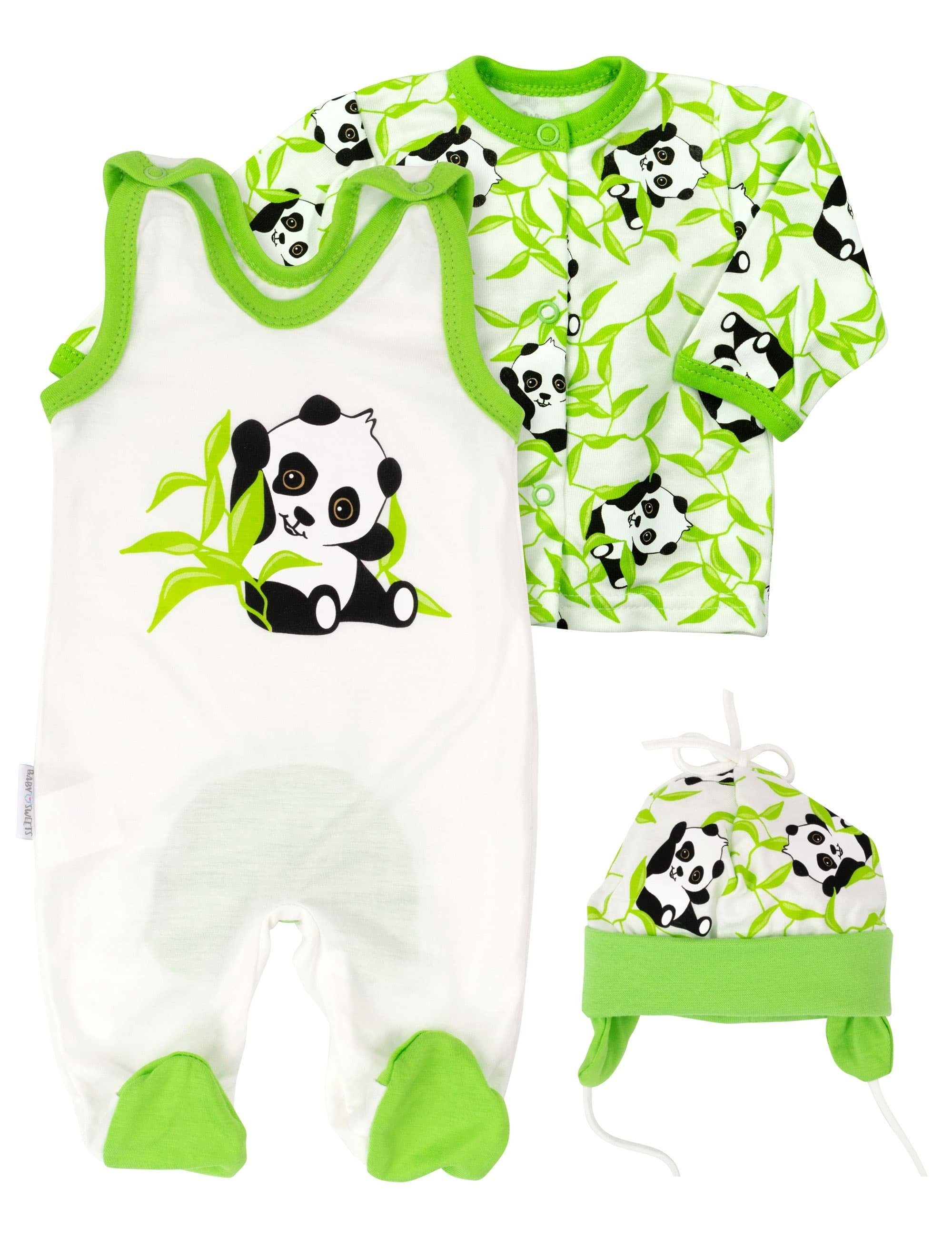 Baby Sweets Strampler Set Happy Panda (Set, 1-tlg., Shirt, Mütze, Strampler)