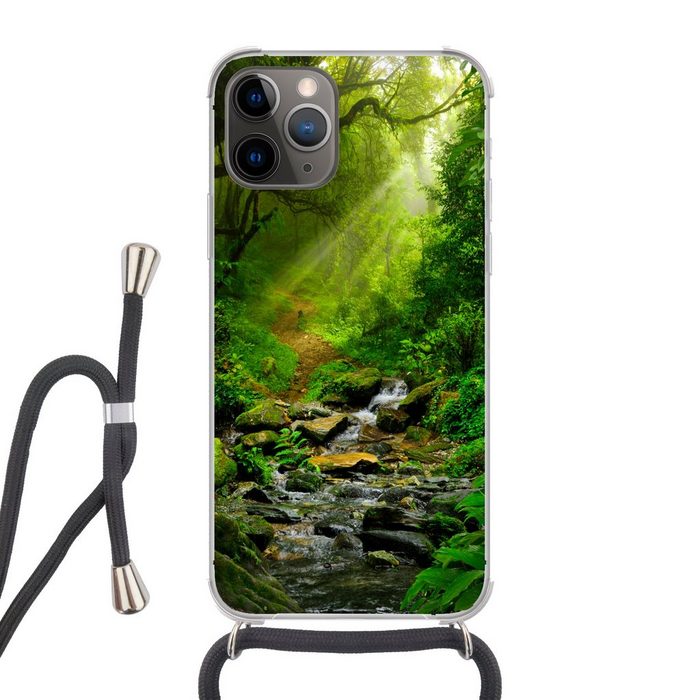 MuchoWow Handyhülle Dschungel - Wasser - Laub - Sonne - Natur Handyhülle Telefonhülle Apple iPhone 12 Pro Max