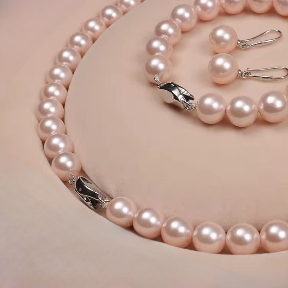 ROUGEMONT Perlenketten-Set Perlenkette mit Halskette +Ohrringe + Armband 925 Sterling Silber